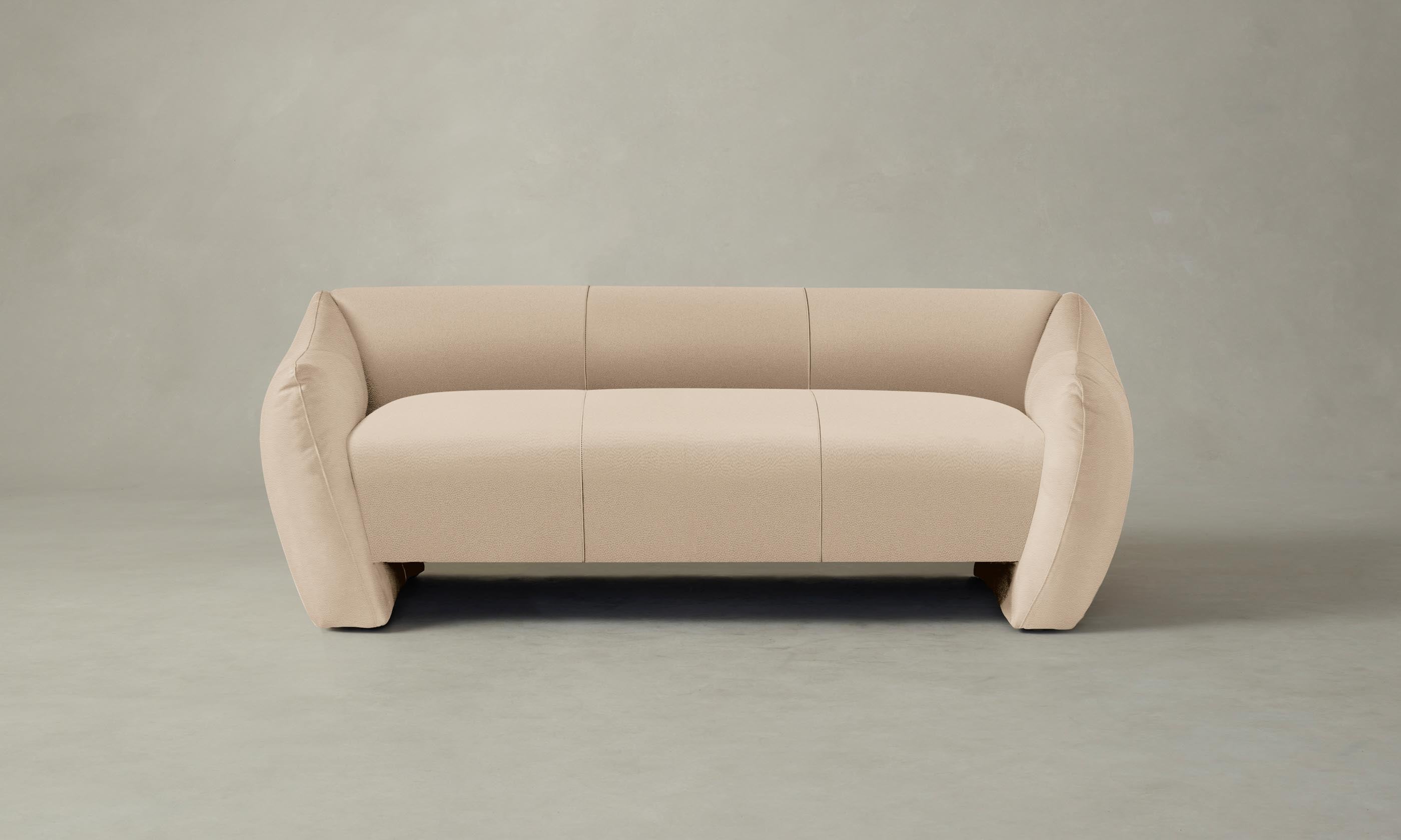 Premium Pebbled Leather Bond Settee in Stone - Stylish and Durable Sofa for Living Room, Lounge, or Office Decor