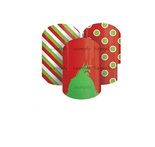 Christmas Themed Full Nail Decals - Set of 18 Premium Nail Wraps for Holiday Parties & Festive Nail Art Designs
