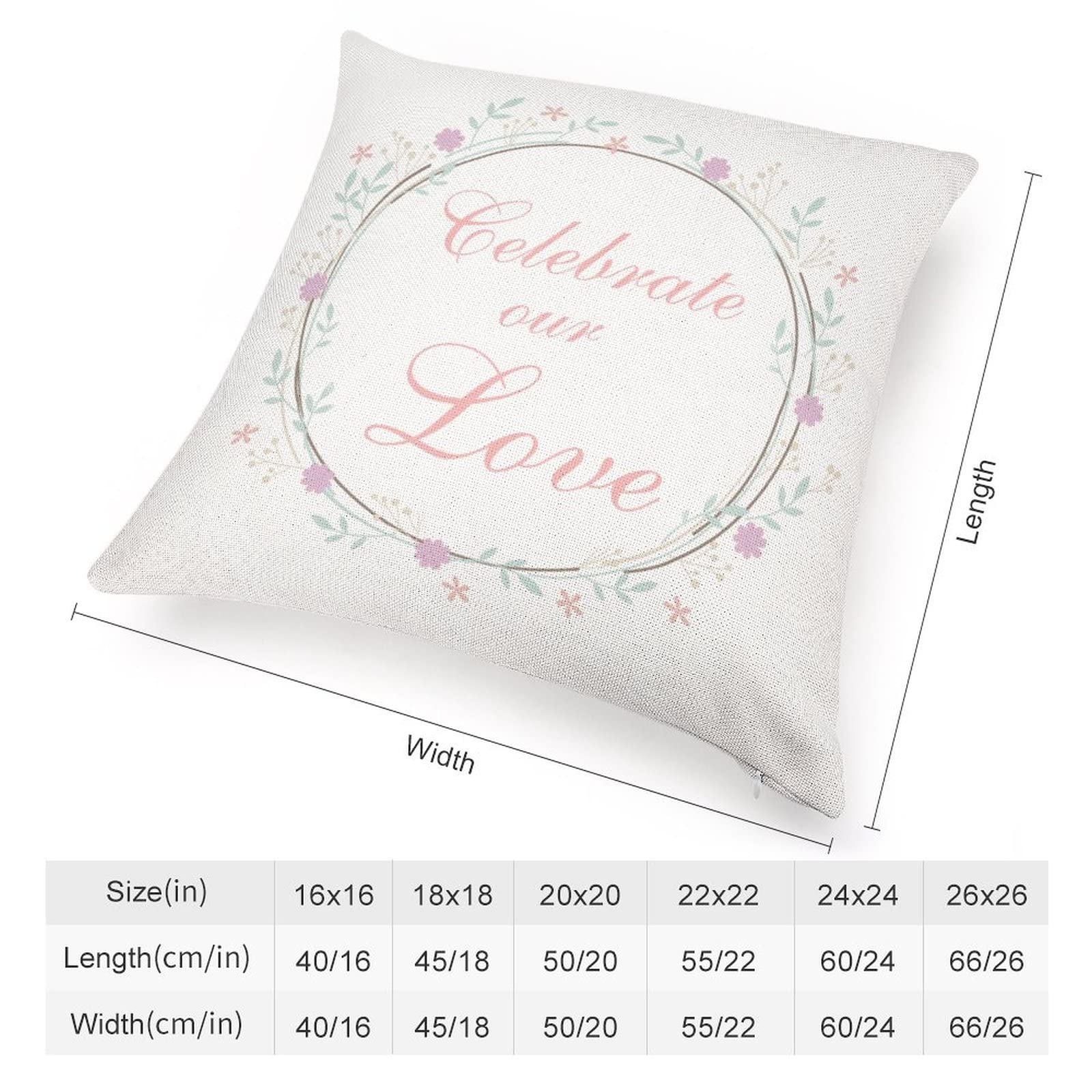 Farmhouse Style 22x22 Inch Pillow Covers - Floral Wreath Design for Couch, Bed & Home Decor | Perfect for Holidays, Valentine's Day & Seasonal Celebrations | Soft Throw Pillow Cases for Living Room, Bedroom & Sofa Decorations