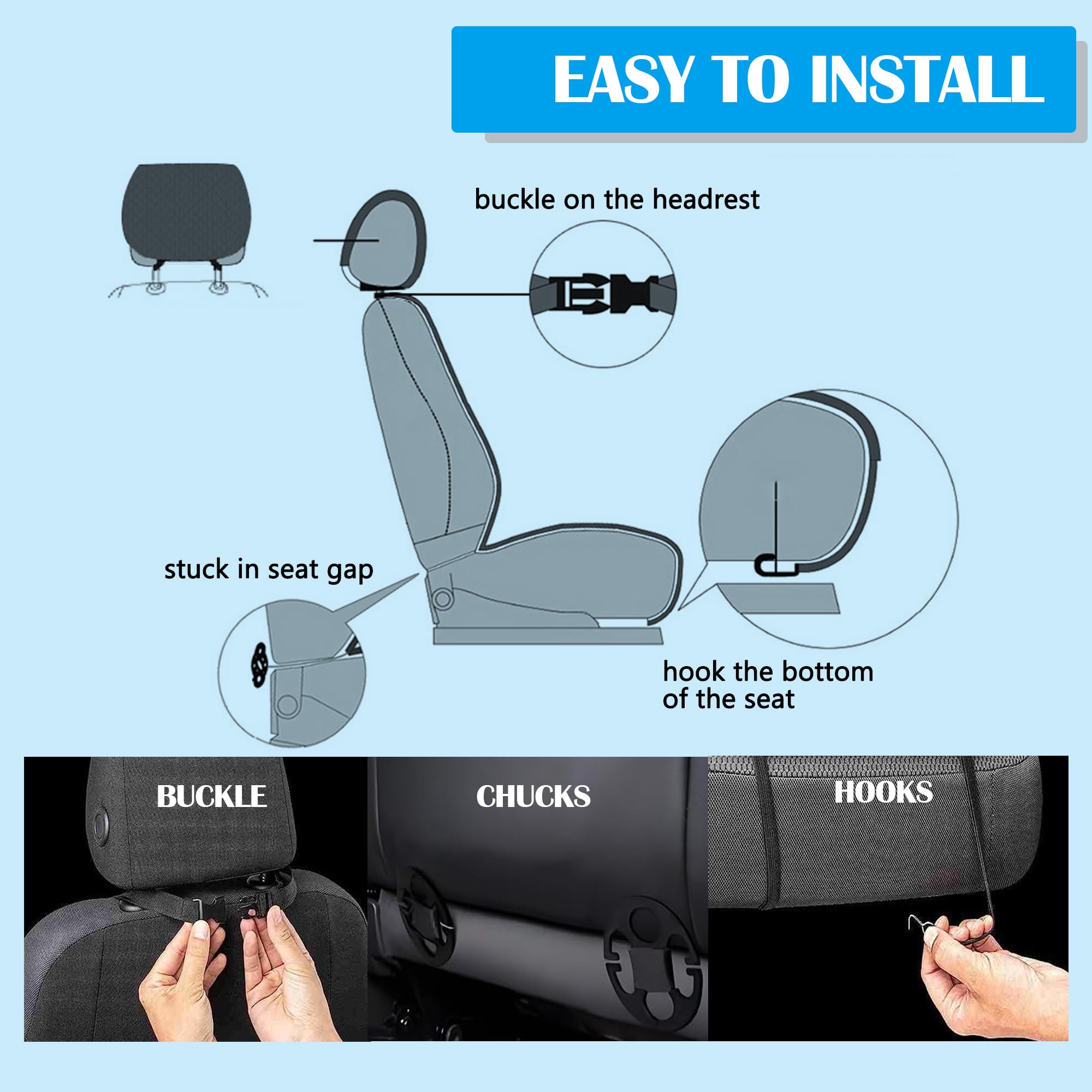 12V Cooling & Heating Car Seat Cushion with 16 Fans - Breathable Automotive Seat Cover for Summer & Winter - Massage Function Black (1PCS) | Perfect for Long Drives, Road Trips & Commuting