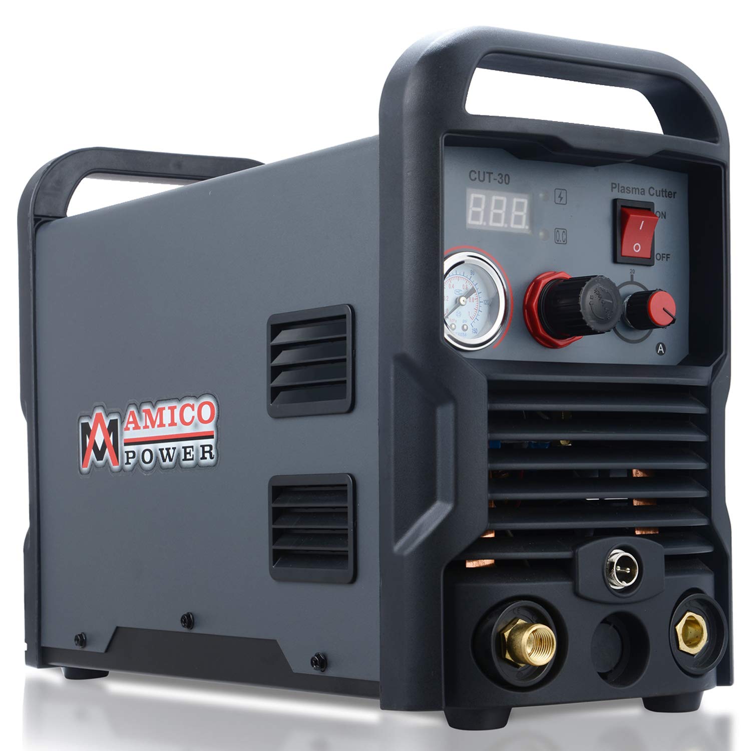 Amico 30 Amp Plasma Cutter - 3/8 Inch Clean Cut DC Inverter, 110V/230V Dual Voltage Metal Cutting Machine for DIY, Automotive & Industrial Use