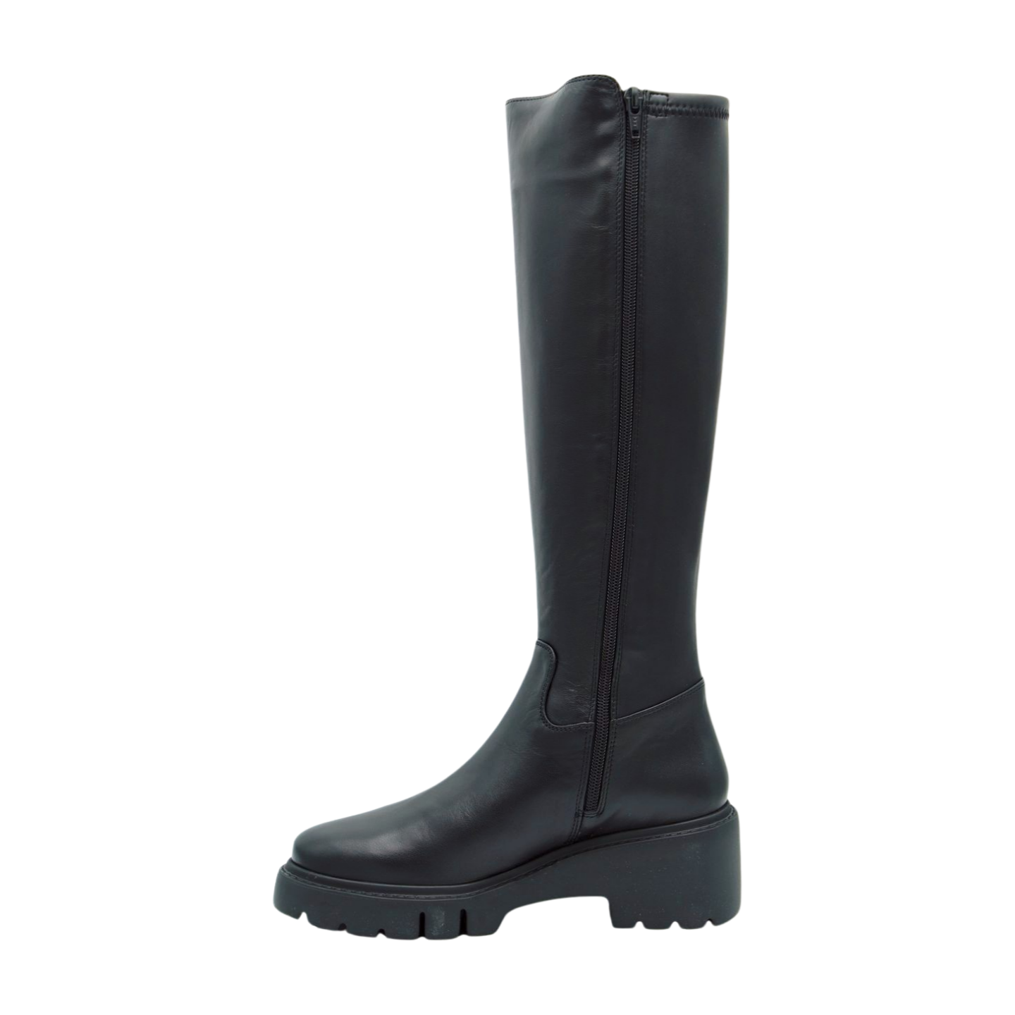 Unisa JACE Black Leather Knee High Boots for Women - Stylish & Comfortable Winter Fashion Boots for Casual Outfits, Office Wear & Night Out
