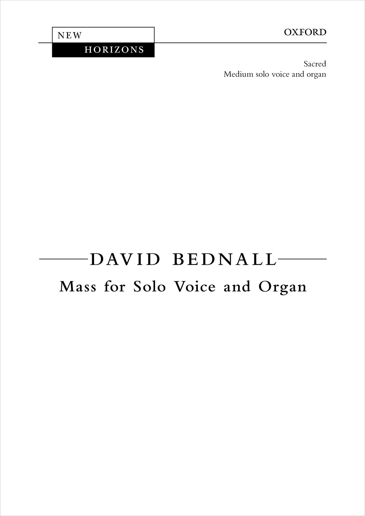 Mass for Solo Voice and Organ - Sacred Choral Music for Church Services, Weddings & Religious Ceremonies | Sheet Music & Performance