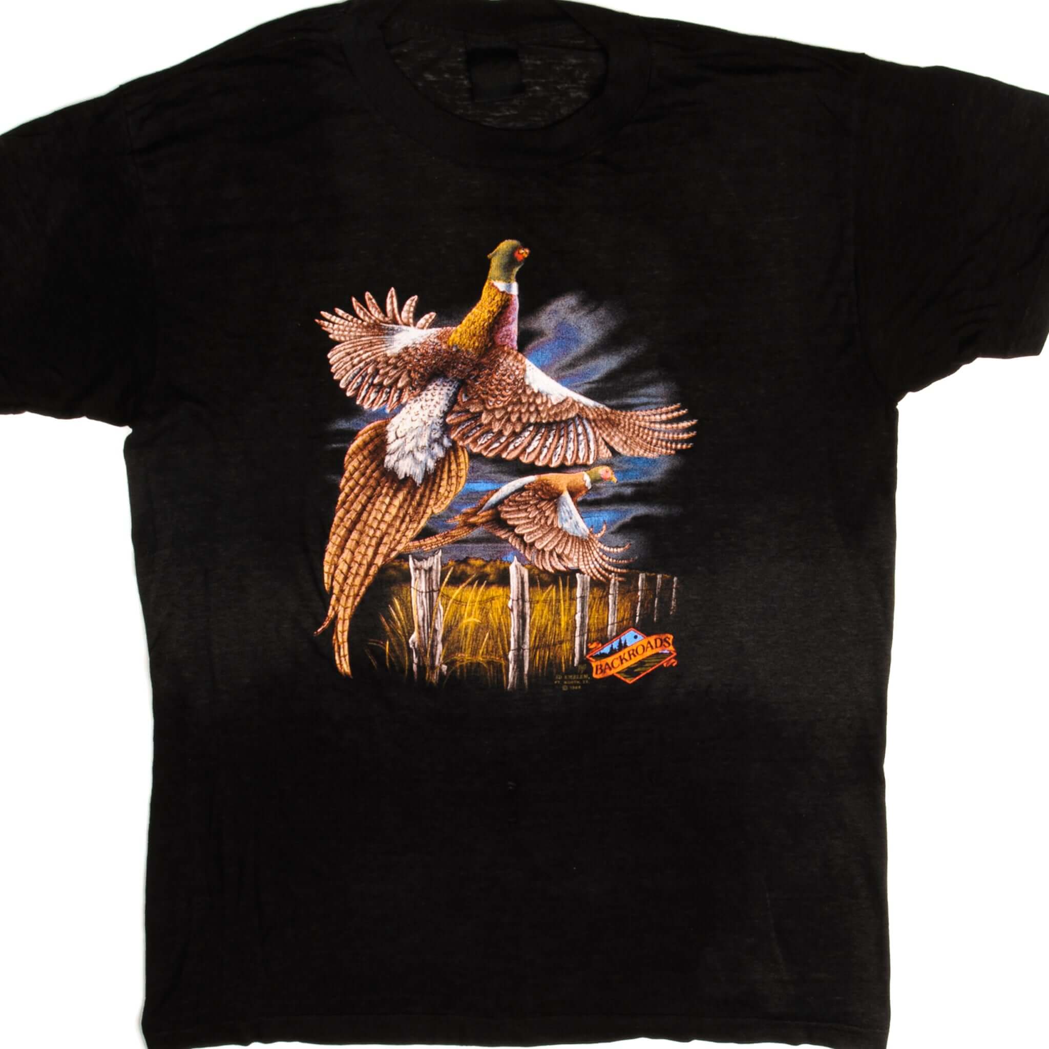 Vintage 3D Emblem Backroads T-Shirt 1988 - Large Size, Made in USA - Perfect for Retro Fashion & Casual Wear