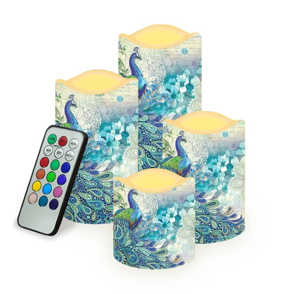Jeiento 4-Pack Realistic Flameless LED Candles with Remote & Timer - 3
