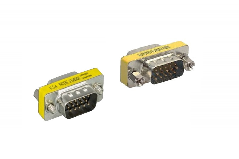 D-Sub Serial Mini Gender Changer Coupler Adapter - 6 Pack DB15 Male to Male High-Density Connector - Perfect for Computer, Server & Industrial Equipment Connections
