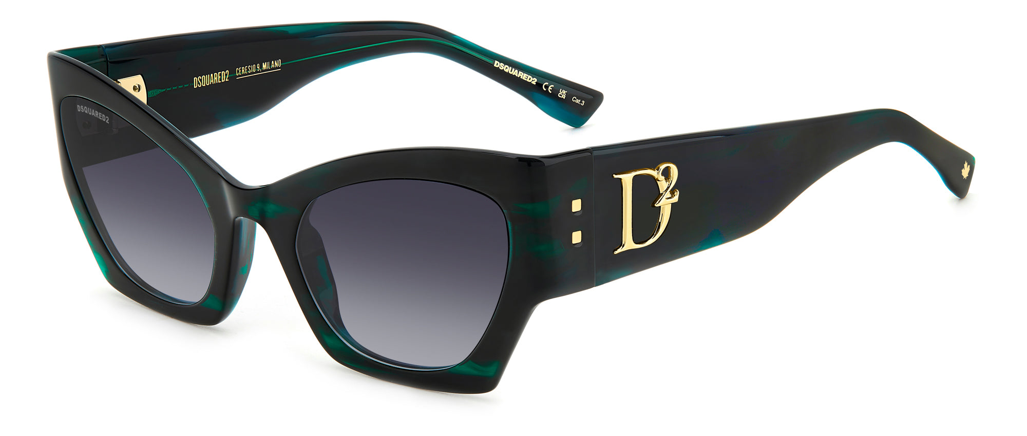 DSQUARED2 D2 0132/S Sunglasses - Polarized UV Protection Aviator Style for Men & Women - Perfect for Driving, Beach & Outdoor Activities