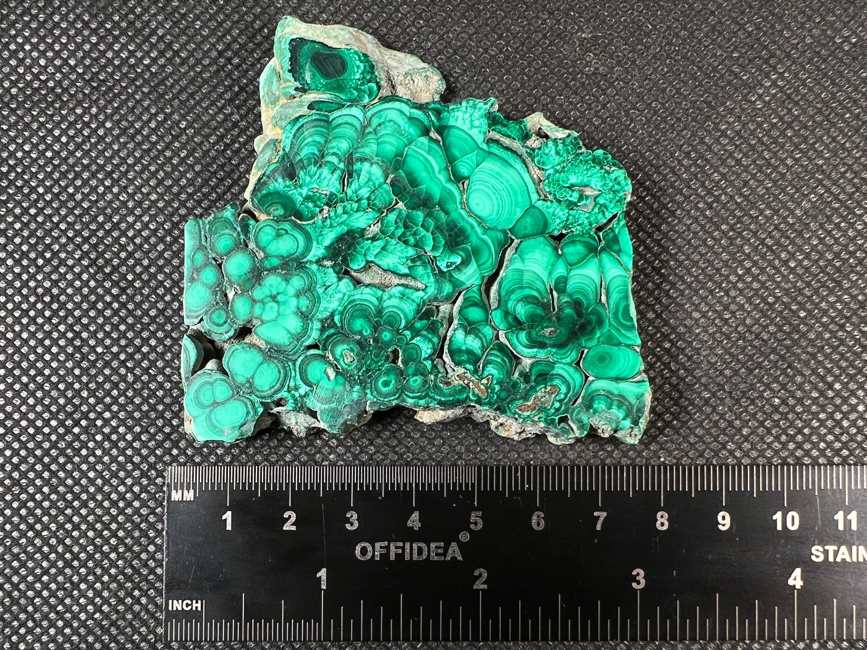 Premium MALACHITE Crystal Slab - Natural Green Malachite Stone for Jewelry Making, Unique Handcrafted Gift & Elegant Home Decor (50457) | Perfect for Crystal Healing, Meditation Spaces & Luxury Interior Design