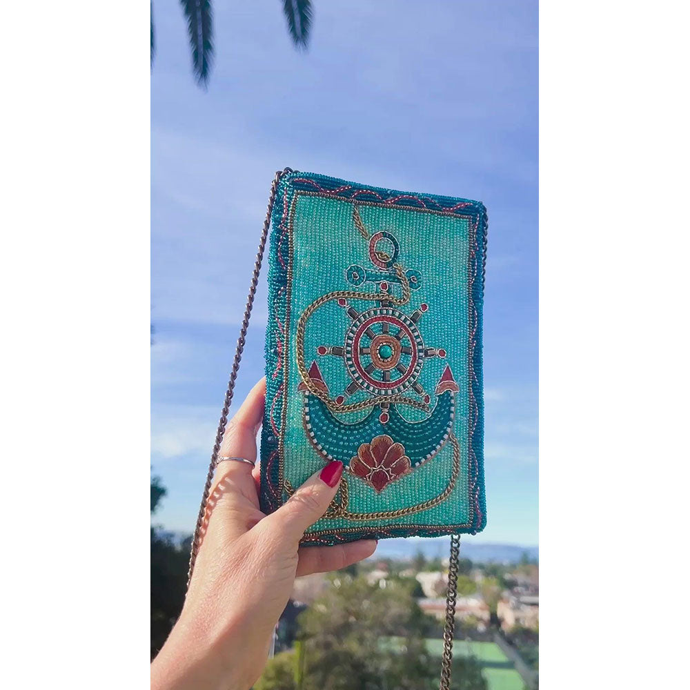 Stylish Mary Frances Anchors Away Mini Crossbody Bag - Perfect for Travel, Shopping & Everyday Use