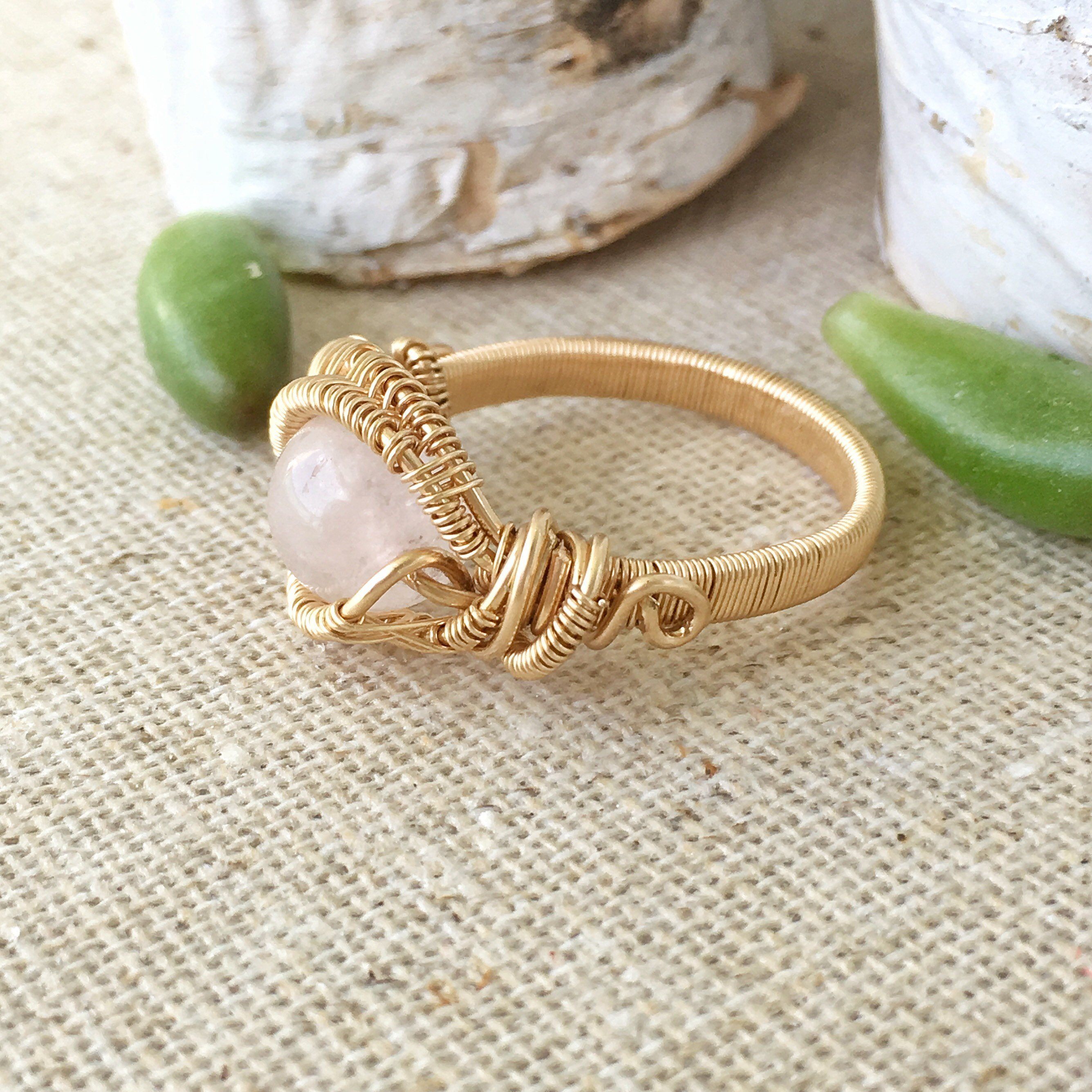 14K Gold Rose Quartz Engagement Ring for Women - Elegant Promise & Wedding Band - Perfect for Proposals, Anniversaries & Romantic Occasions