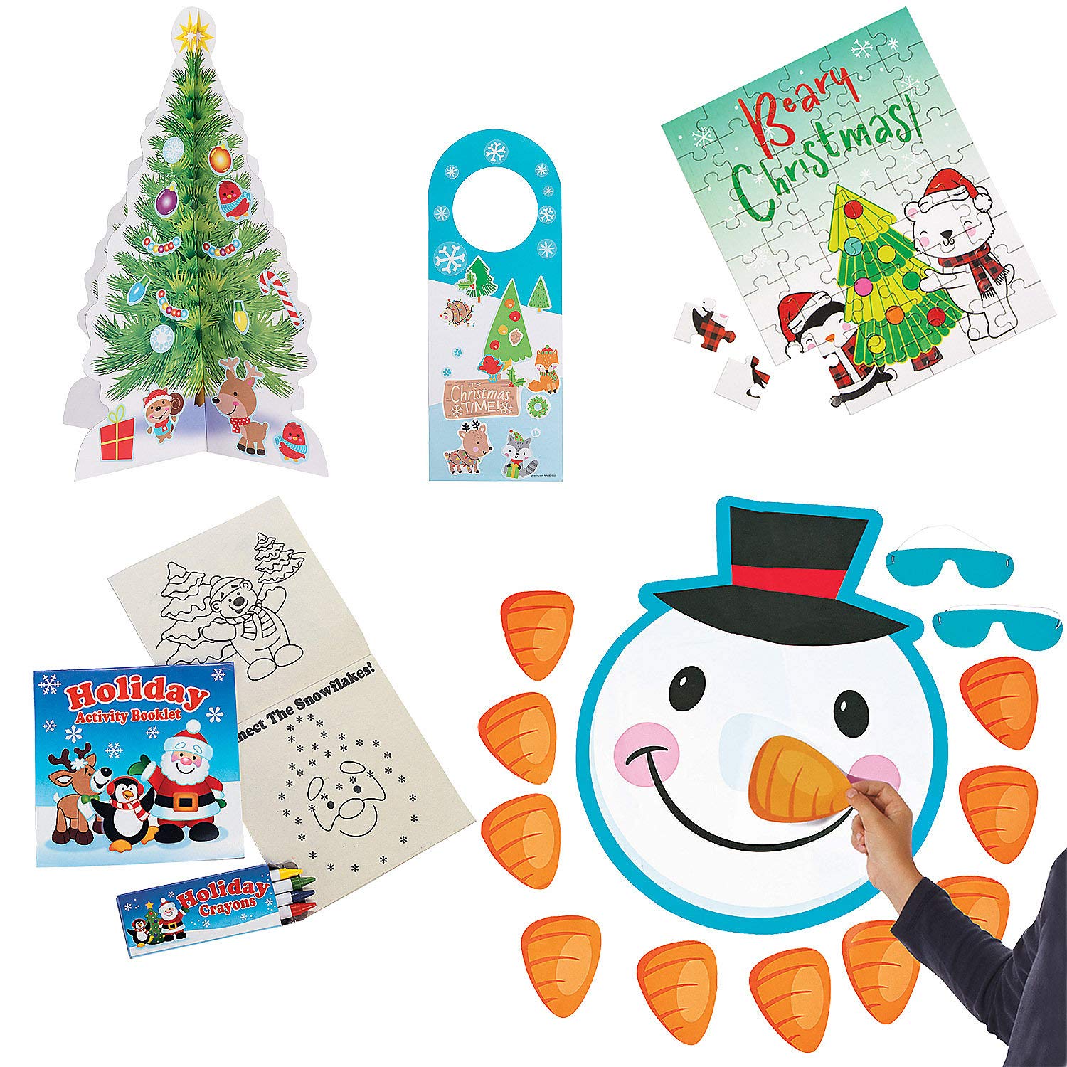 Fun Express Holiday Activity Kits for Kids Ages 12+ - 62 Piece Creative Craft Set for Christmas, Thanksgiving & Easter - Perfect for Family Bonding, Classroom Activities & Holiday Parties