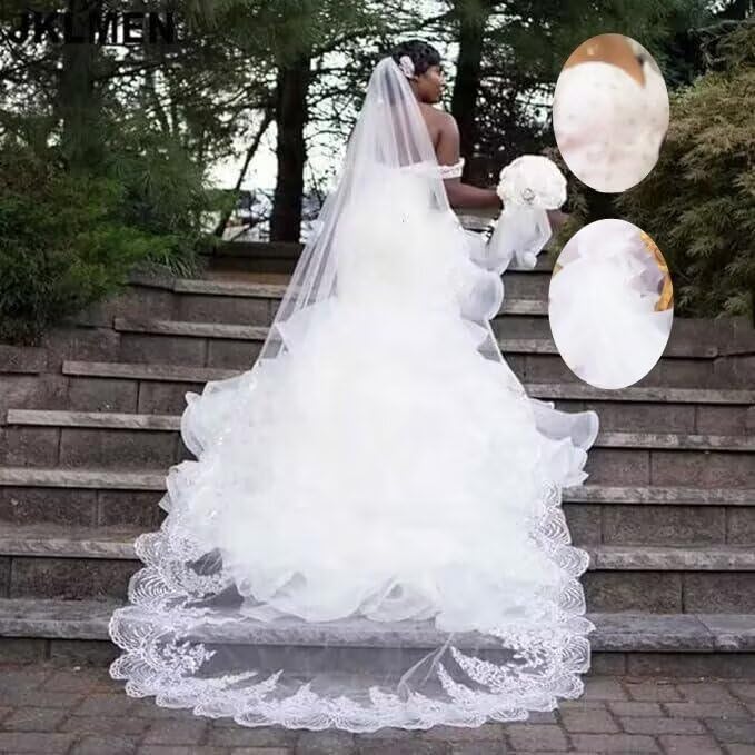 XYAYE Elegant Ruffle Organza Crystal Mermaid Wedding Dress for Bride - Lace Tassel Off Shoulder Bridal Gown with Beaded Details | Perfect for Beach Weddings, Vow Renewals & Formal Evening Ceremonies