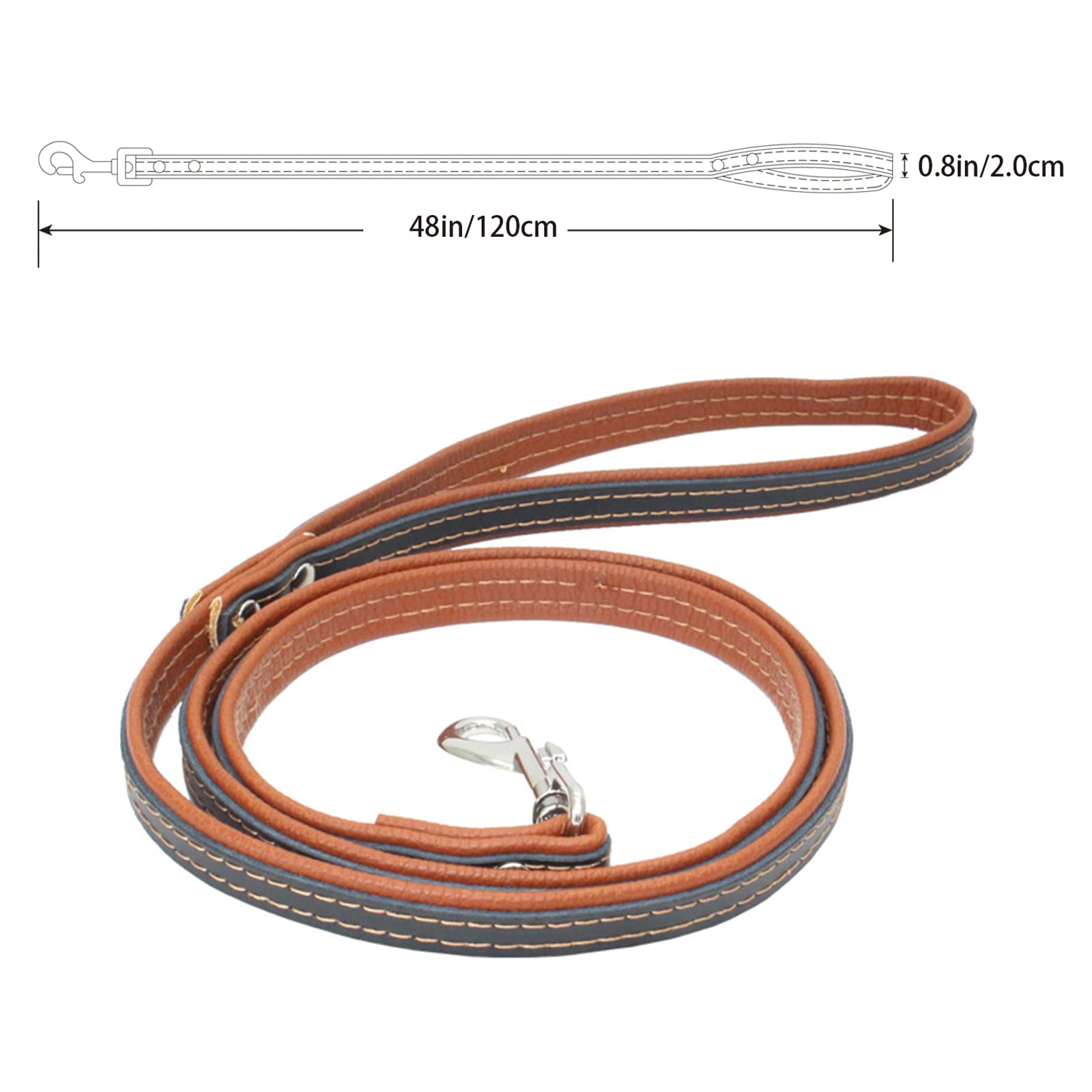 Personalized Engraved Leather Dog Collar and Leash Set - Soft Padded Adjustable Brown Puppy Collar with Name Plate for Small Medium Large Dogs - Perfect for Daily Walks, Training, and Gifts for Pet Lovers