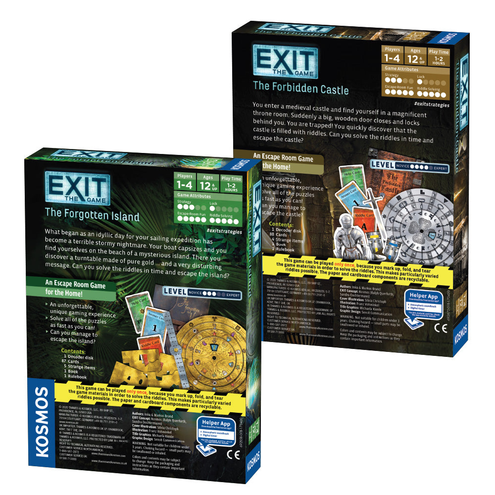 EXIT: The Game - Season 2 Two-Pack: The Forgotten Island & The Forbidden Castle | Escape Room Board Game for Adults & Teens | Perfect for Family Game Nights & Party Entertainment