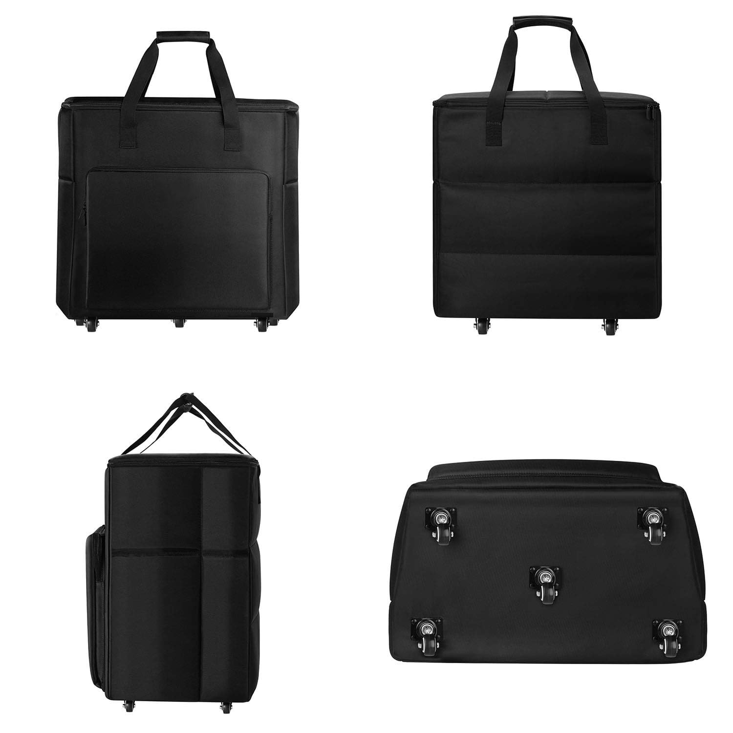 Buwico 27-Inch Rolling Desktop PC Travel Case - Heavy Duty Computer Carrying Bag with Wheels for CPU, Monitor, Keyboard & Accessories | Perfect for Office, Home & Business Travel