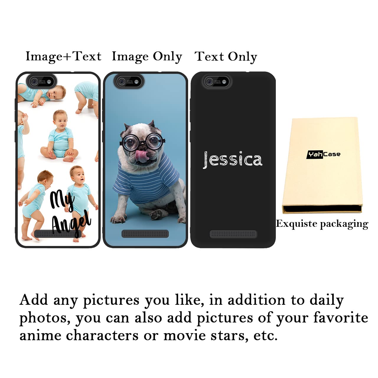 Custom Personalized Photo & Text Name Phone Case for Cloud Mobile Stratus C5 Elite & Stratus C5 - Anti-Scratch Soft TPU Protective Cover (Black) - Perfect Gift for Birthday, Anniversary & Daily Protection