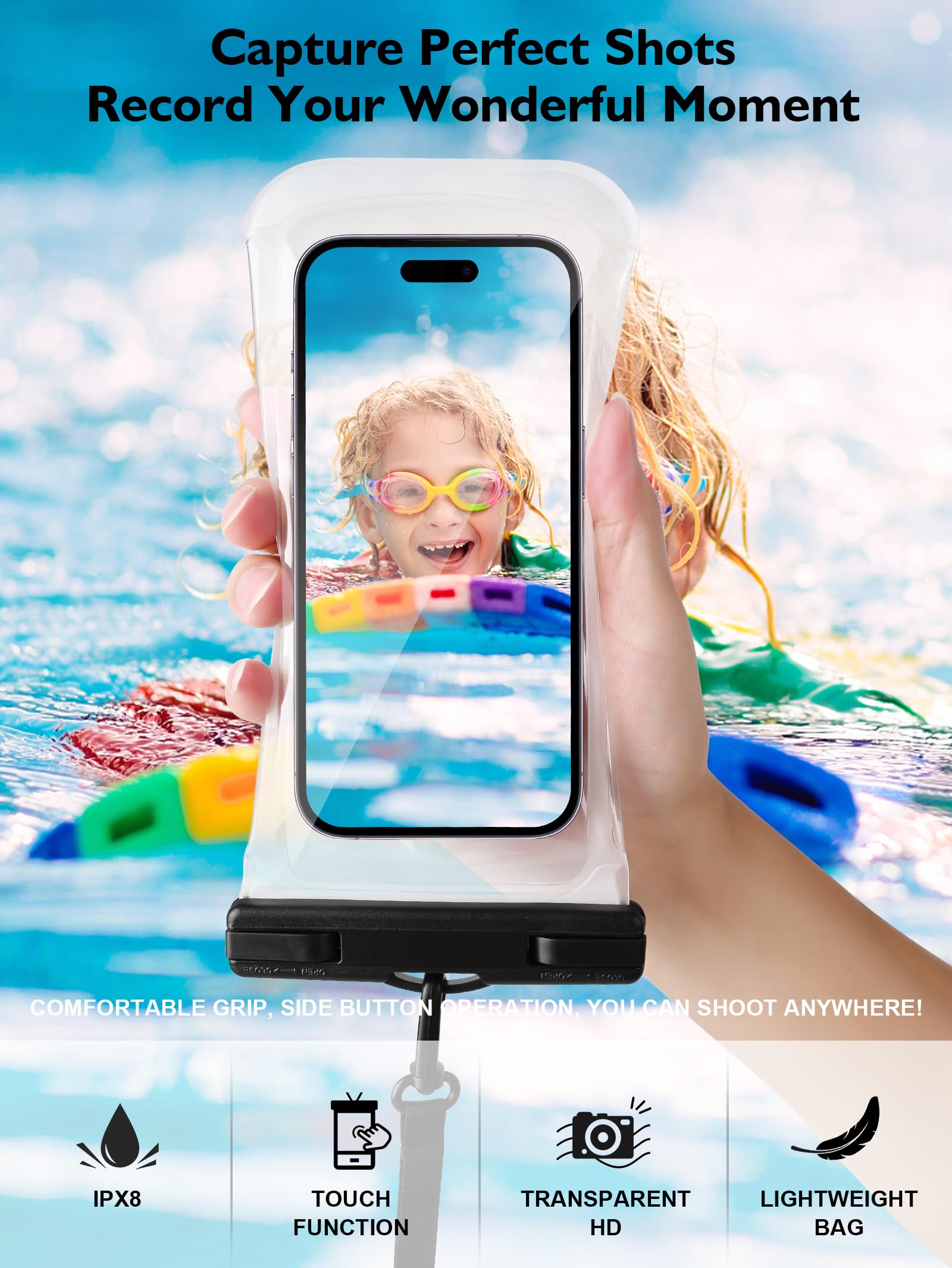 Waterproof Phone Pouch 2 Pack - IPX8 Underwater Dry Bag for iPhone 15 14 13 12 Pro Max XS & Samsung (Up to 7.0