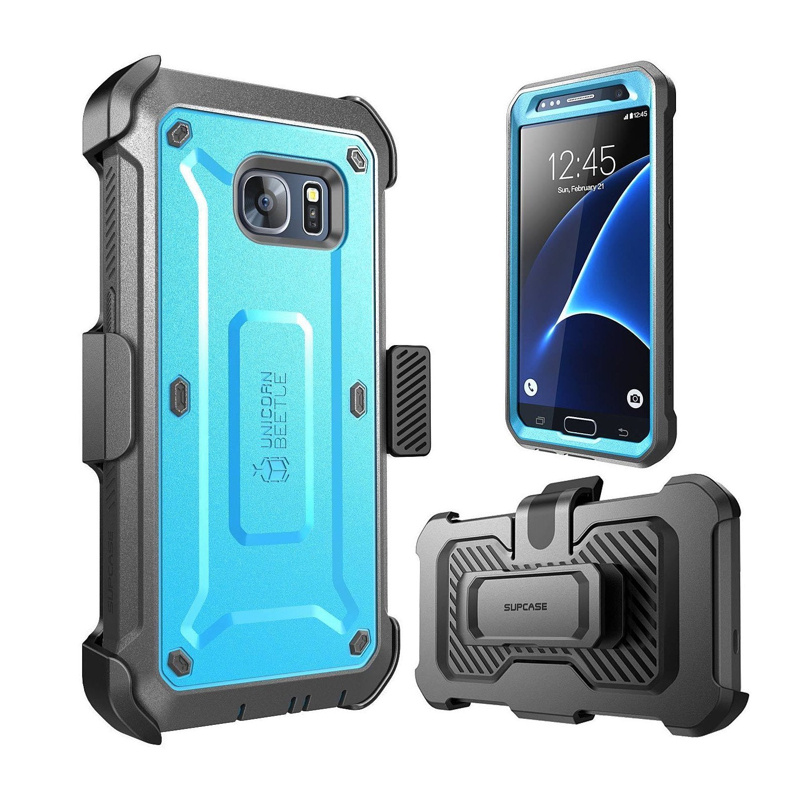 Samsung Galaxy S7 Unicorn Beetle Pro Full Body Rugged Holster Case - Heavy Duty Protection with Kickstand (Blue) - Perfect for Outdoor, Construction & Extreme Sports