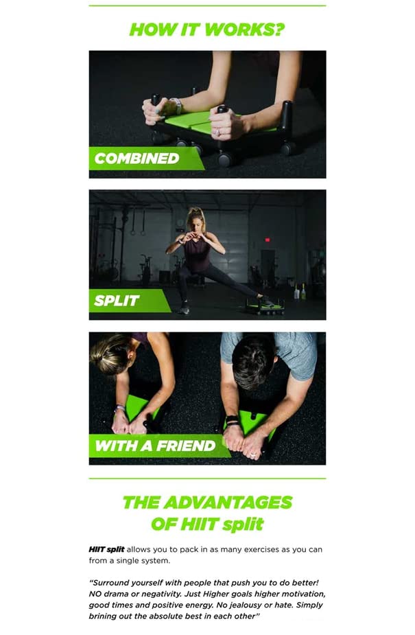 HIIT Split Core Full Body Workout Ab Roller Wheel - Home Gym Equipment for Abs & Core Strength | Perfect for Home Workouts, Office Exercises & Fitness Routines