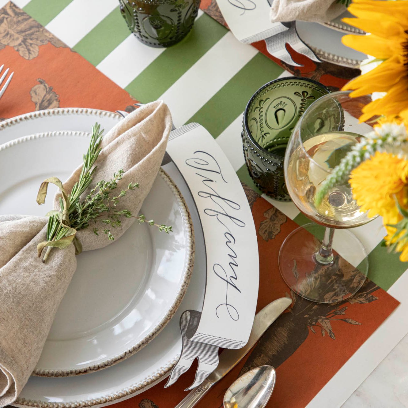Premium Harvest Vegetable (Persimmon) Placemat Set - Natural Fiber Table Mats for Dining, Kitchen & Holiday Decor - Eco-Friendly Home Decor Accessories