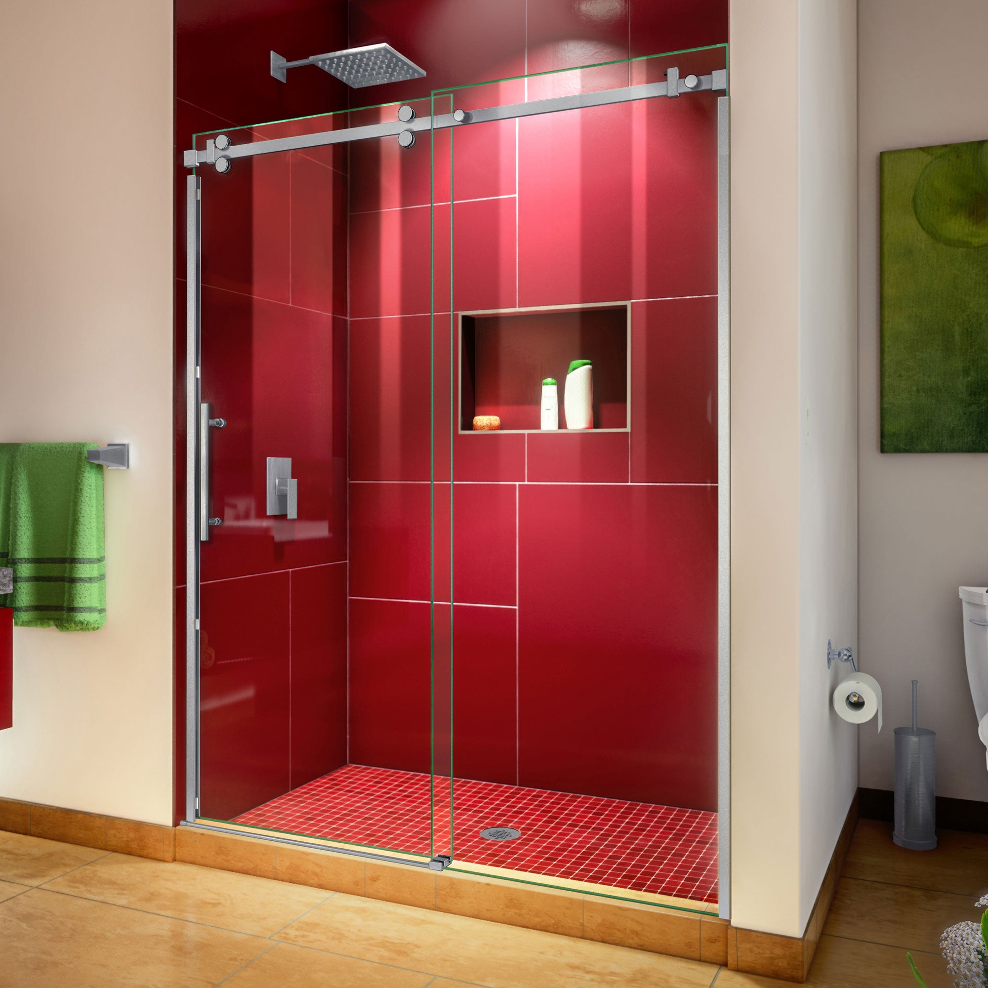 DreamLine Enigma Sky 56 60 in. W x 76 in. H Frameless Sliding Shower Door