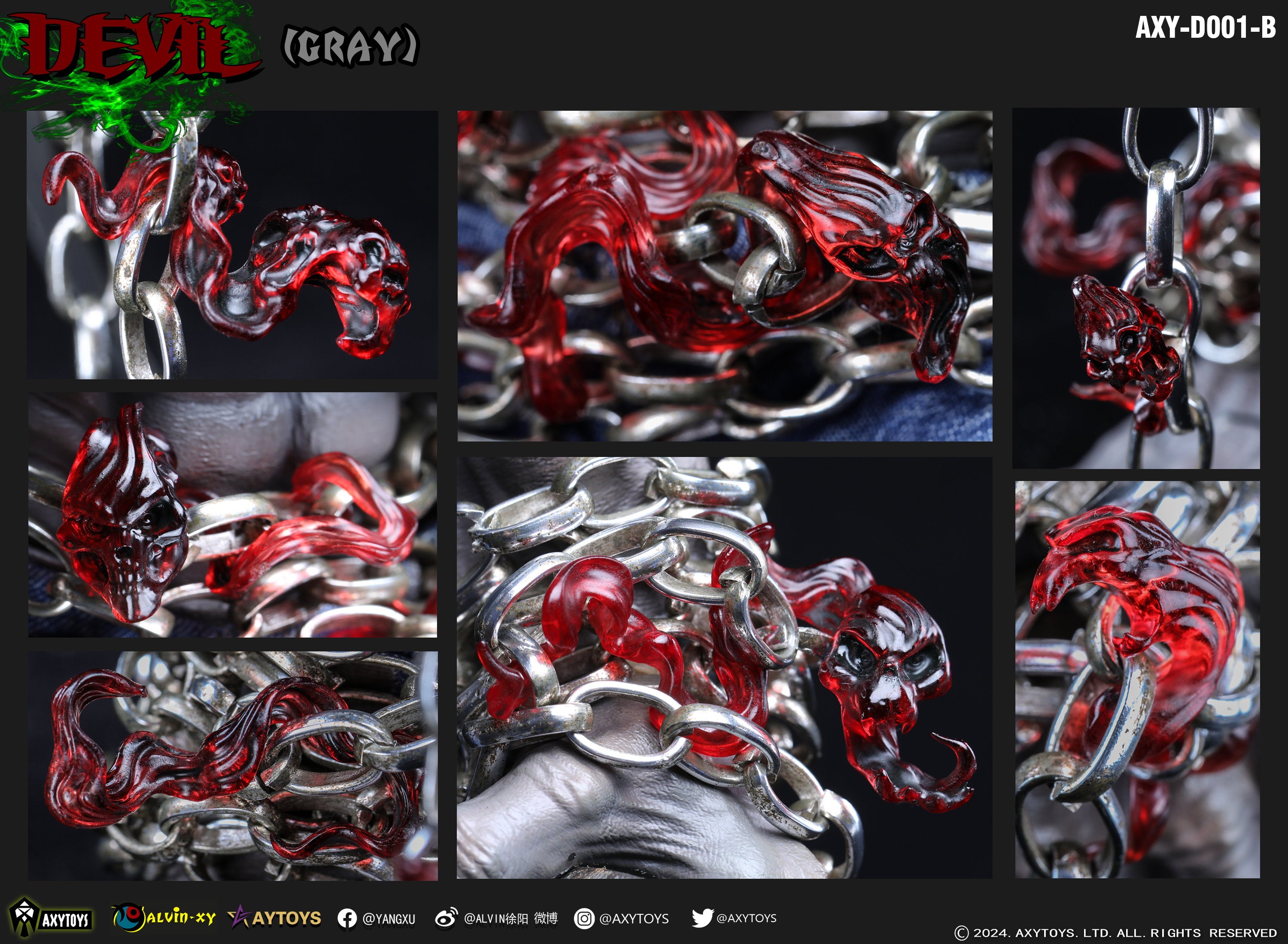Pre Order AxyToys 1/12 Scale 20CM Devil Action Figure - Red & Grey Versions for Collectors and Display | Perfect for Anime Fans, Cosplay Props, and Model Photography