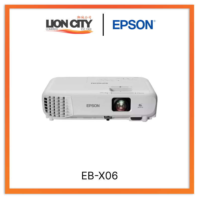 Epson EB-X06 Portable Projector - 3,300 Lumens, HD Ready, Lightweight for Home, Office & Classroom Presentations | Ideal for Business Meetings, Movie Nights & Educational Use