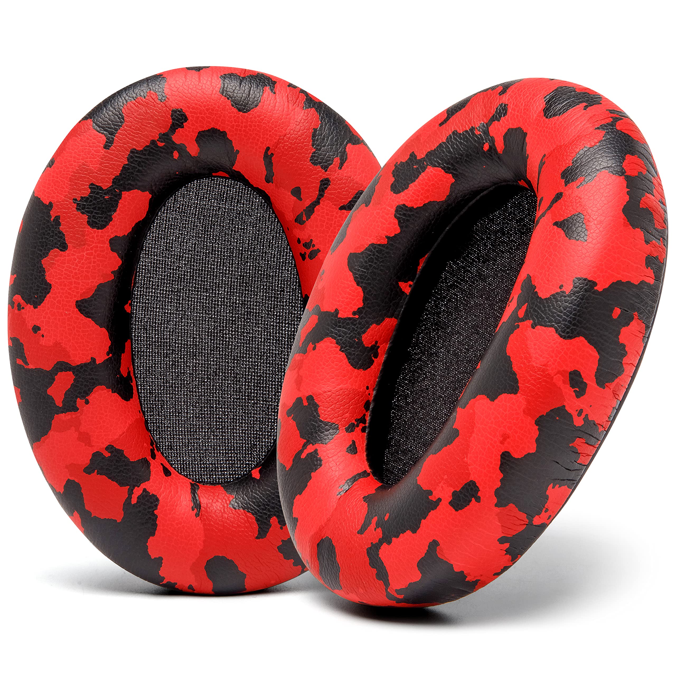 WC Wicked Cushions Extra Thick Replacement Earpads for Sony WH-1000XM3 Headphones - Red Camo Design | Noise Isolation & Comfort Upgrade for Travel, Work & Gaming