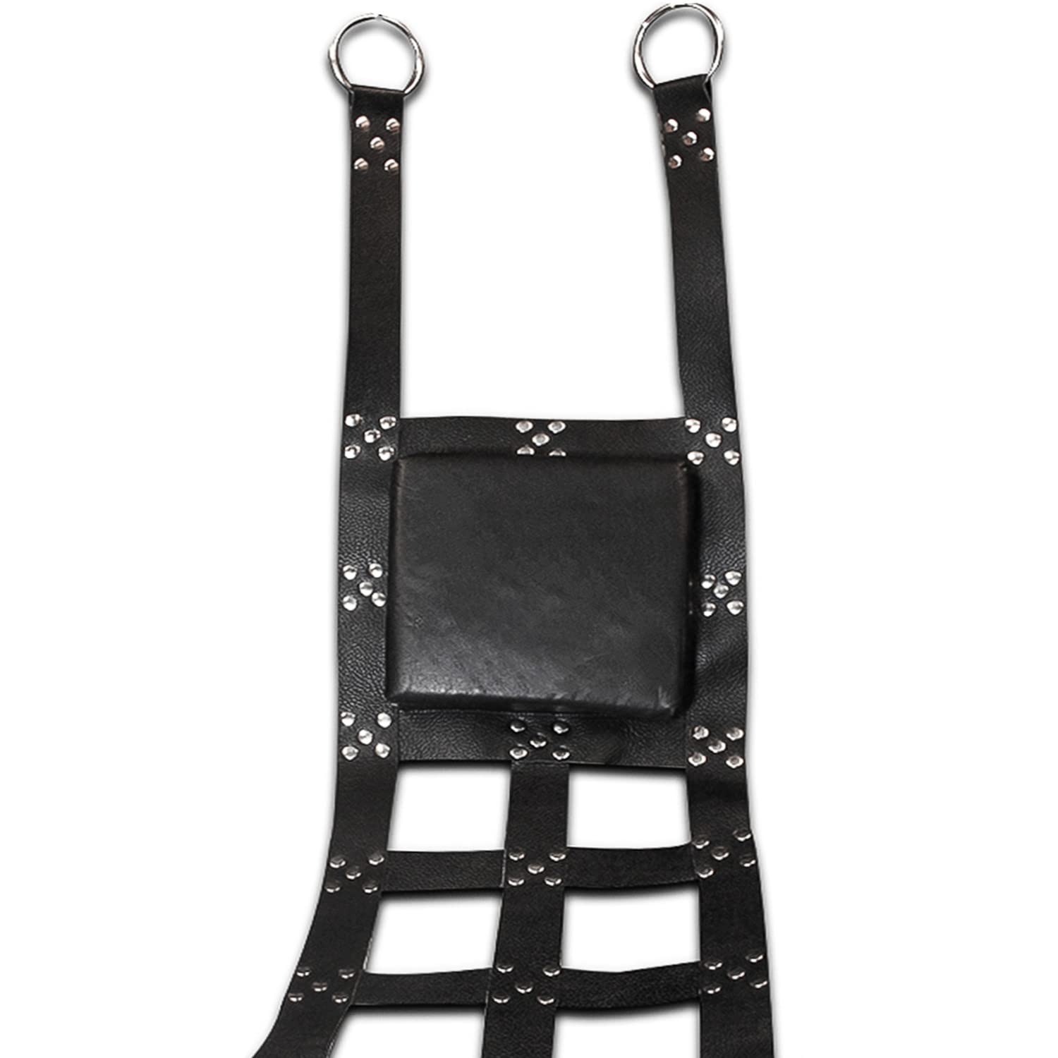 Premium Heavy Duty Leather Bondage Hammock with Adjustable Stirrups & Support Rope - Adult Sex Swing for Couples, BDSM, Spice Up Bedroom (Swing-01) | Perfect for Master/Slave Play, Tantric Yoga & Sensory Deprivation Experiences