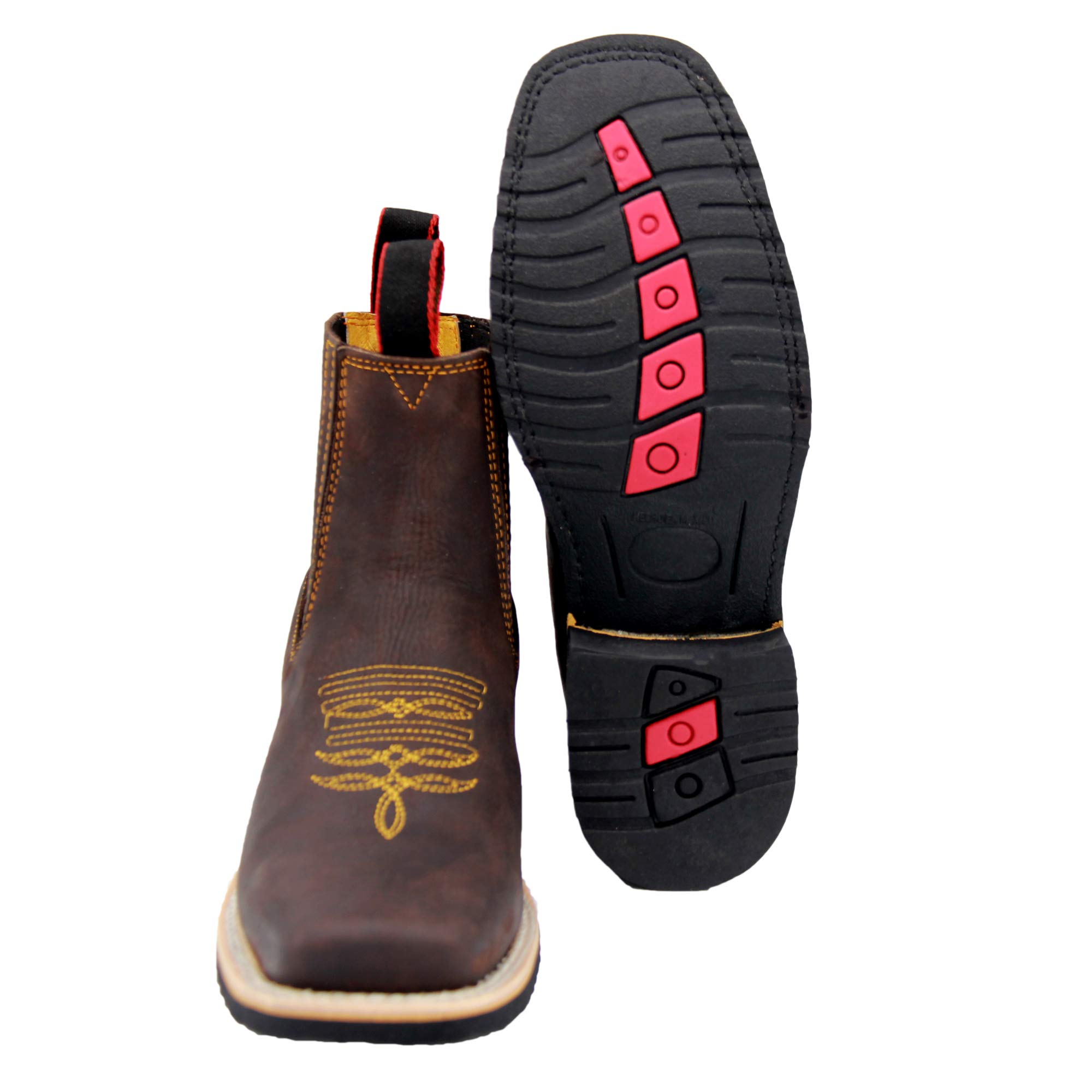 Men's Western Cowboy Boots - Short Ankle Rodeo Boots for Men | Durable Leather Work Boots for Country Dancing, Rodeo Events & Casual Wear