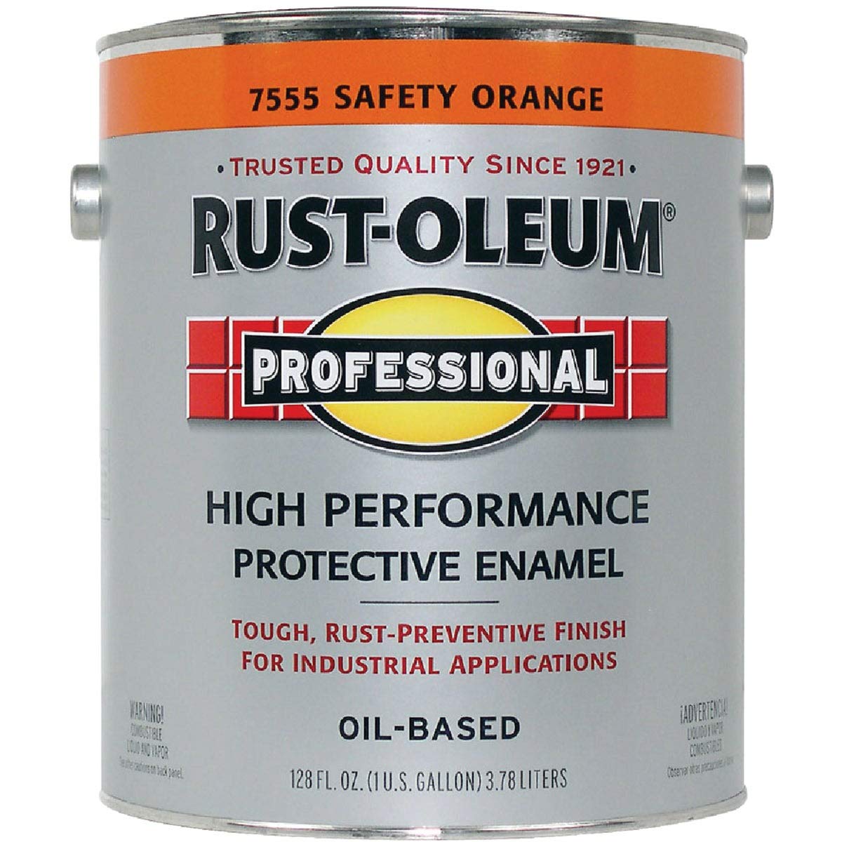1 Gallon Gloss Safety Orange Industrial Enamel Paint - VOC Compliant - Ideal for Construction Equipment, Traffic Cones & Safety Markings