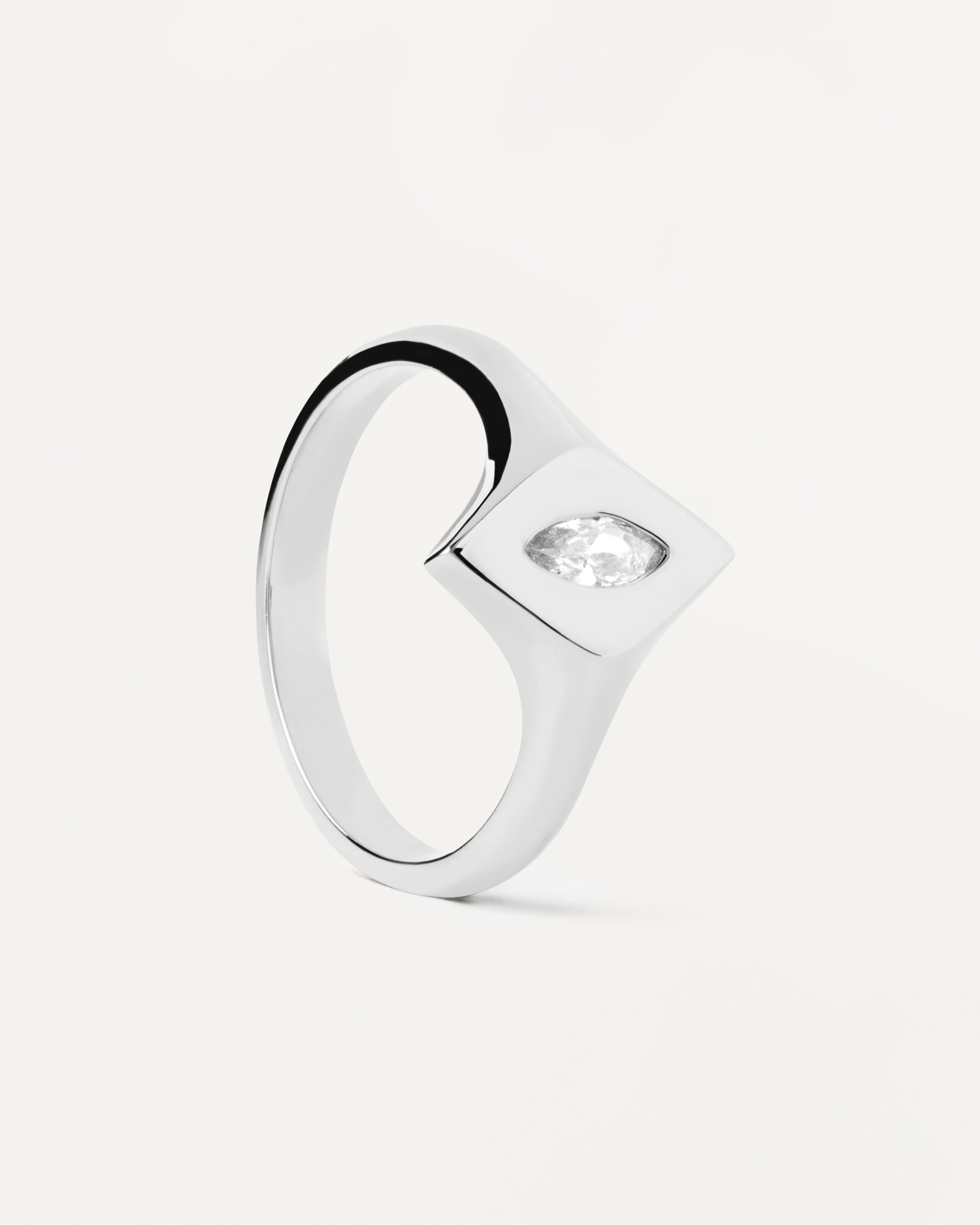 Kate Stamp Silver Ring - Elegant Sterling Silver Ring for Women, Personalized Name Ring, Dainty Stackable Band - Perfect for Gifts, Engagements, and Everyday Wear