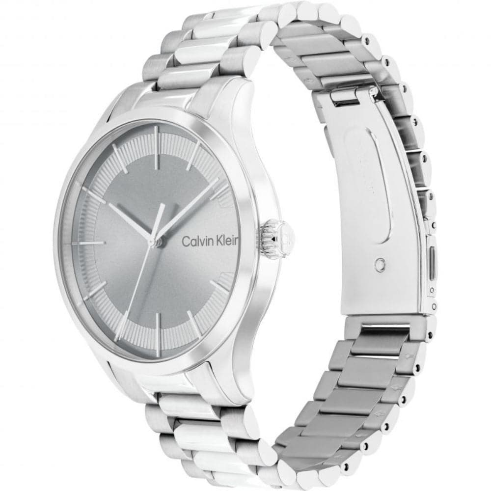 Calvin Klein 25200036 Silver Dial Stainless Steel Unisex Watch - Stylish & Durable for Everyday Wear, Office & Special Occasions