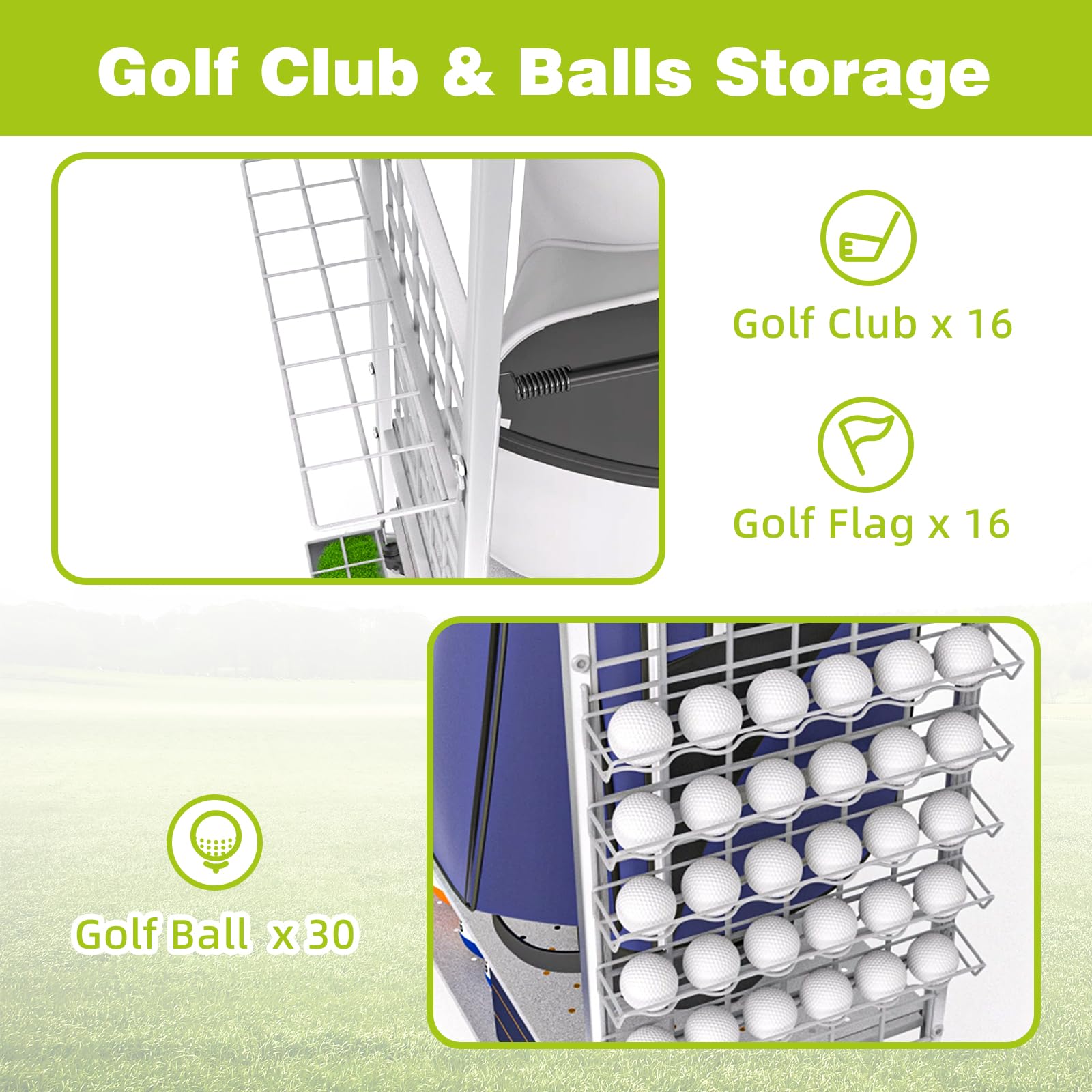 Premium Golf Bag Storage Organizer - Heavy Duty Golf Club Rack & Equipment Holder for Garage, Shed, Basement | Space Saving Golf Gear Solution for Home & Club Storage | Perfect for Golf Enthusiasts & Professional Players