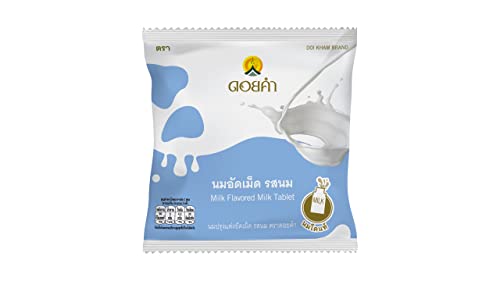 Doi Kham Milk Flavor Tablets - Pack of 6 (20g Each) | Delicious Thai Milk Candy for Snacking, Gifts & Travel Treats