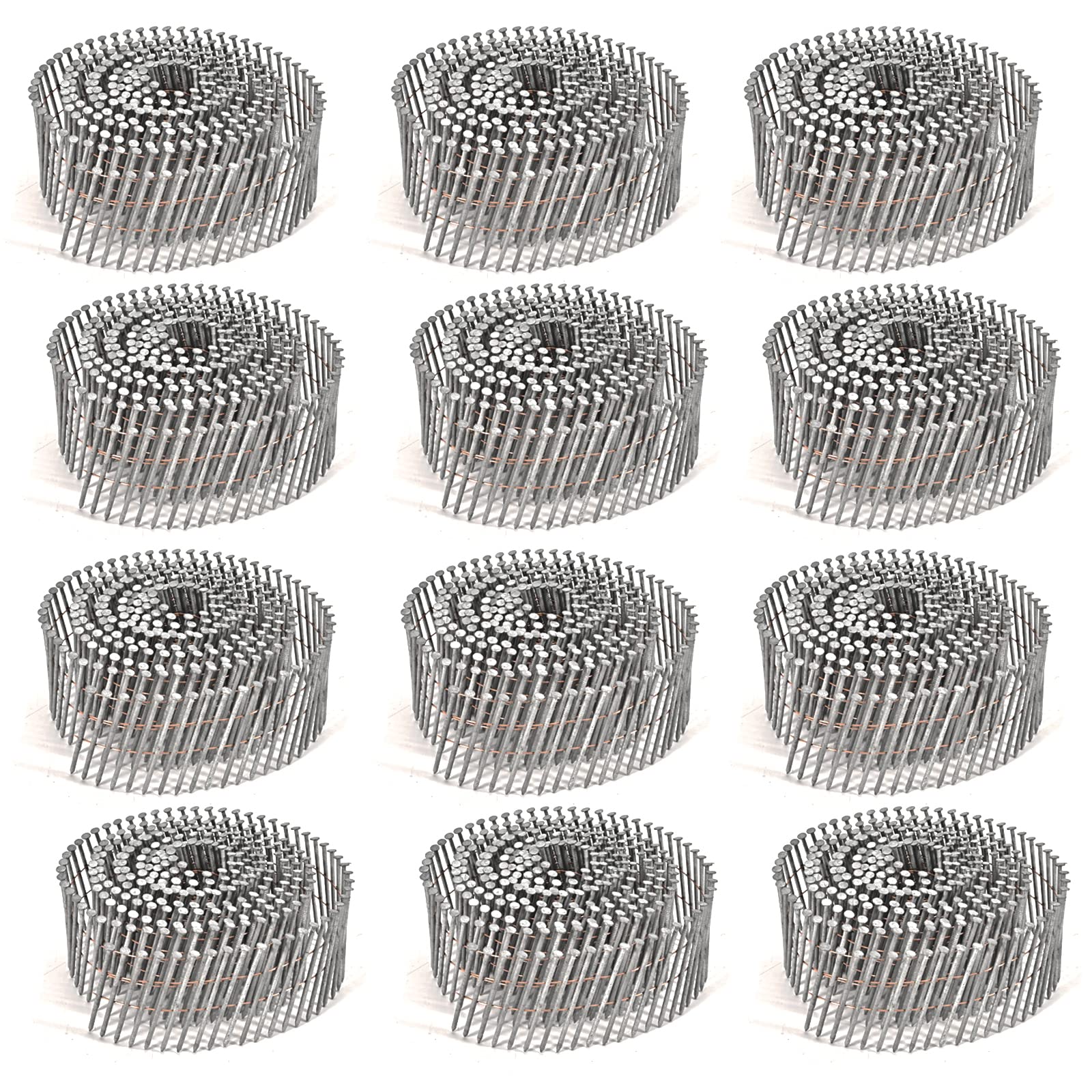 BHTOP 3600 Count 15-Degree 2 Inch Siding Nails - .092 Wire Collated Coil Ring Shank, Hot-Dipped Galvanized for Siding Nailer - Perfect for Roofing, Fencing, and Exterior Trim Installation