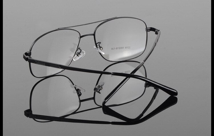 Bclear Men's Full Rim Big Square Double Bridge Alloy Eyeglasses S2256 - Stylish Reading Glasses for Work & Everyday Use