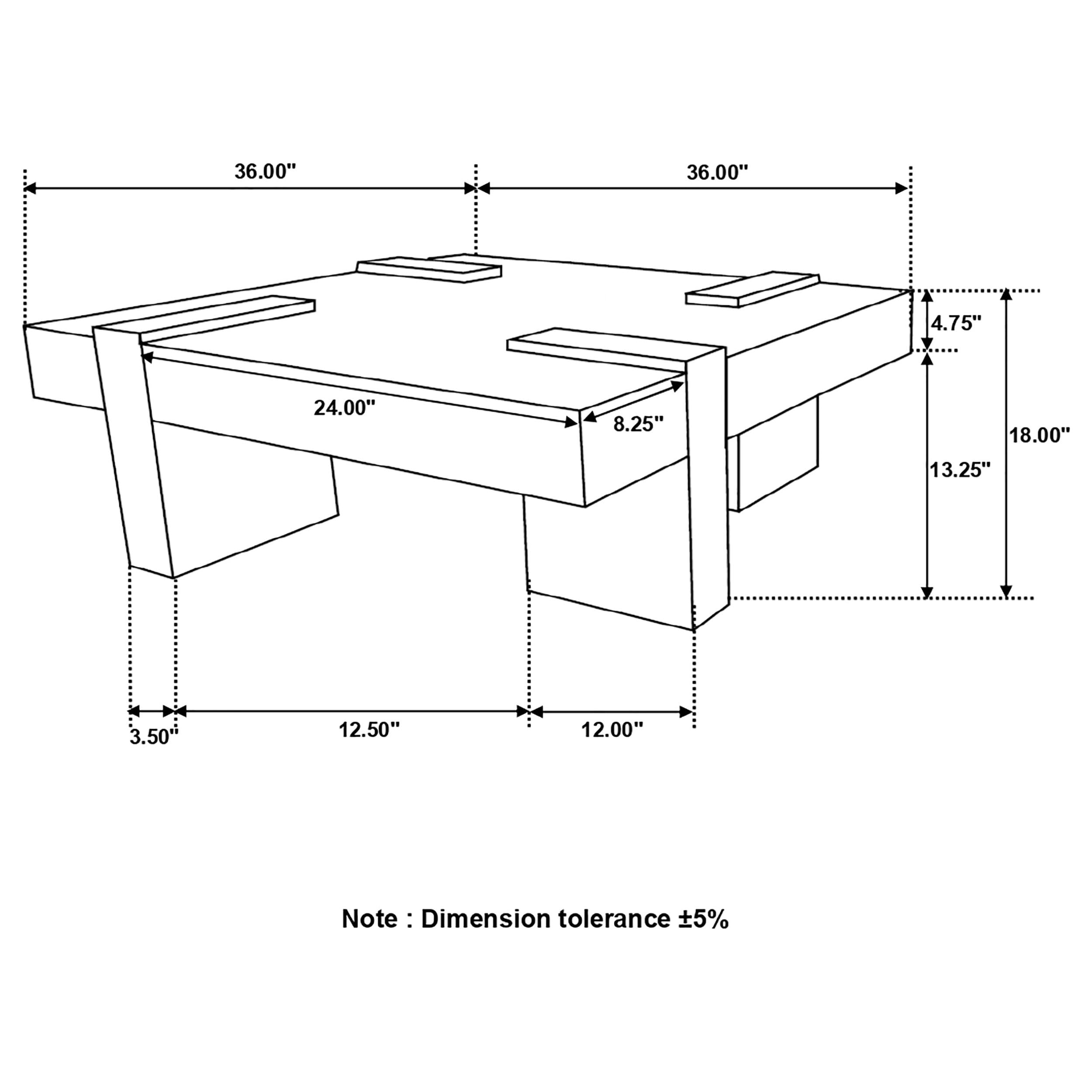 Natural Sheesham Wood Square Coffee Table - Handcrafted Coaster Furniture for Living Room, Home Decor & Modern Interior Design (724138)