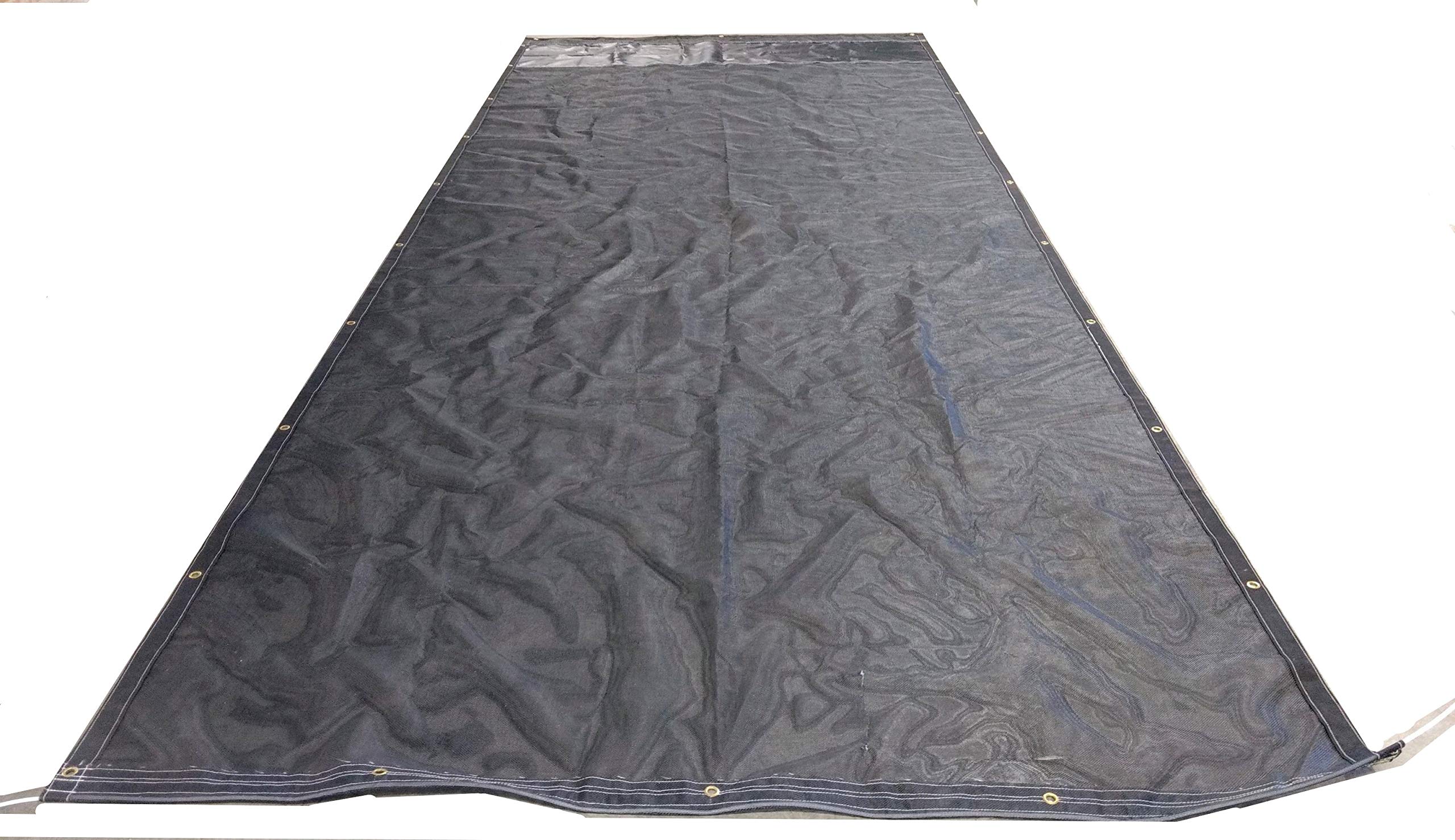 Heavy-Duty Black Mesh Dump Truck Tarp Cover - 7' x 12' for Manual & Electric Dump Trucks | Durable Construction for Hauling, Construction & Waste Management