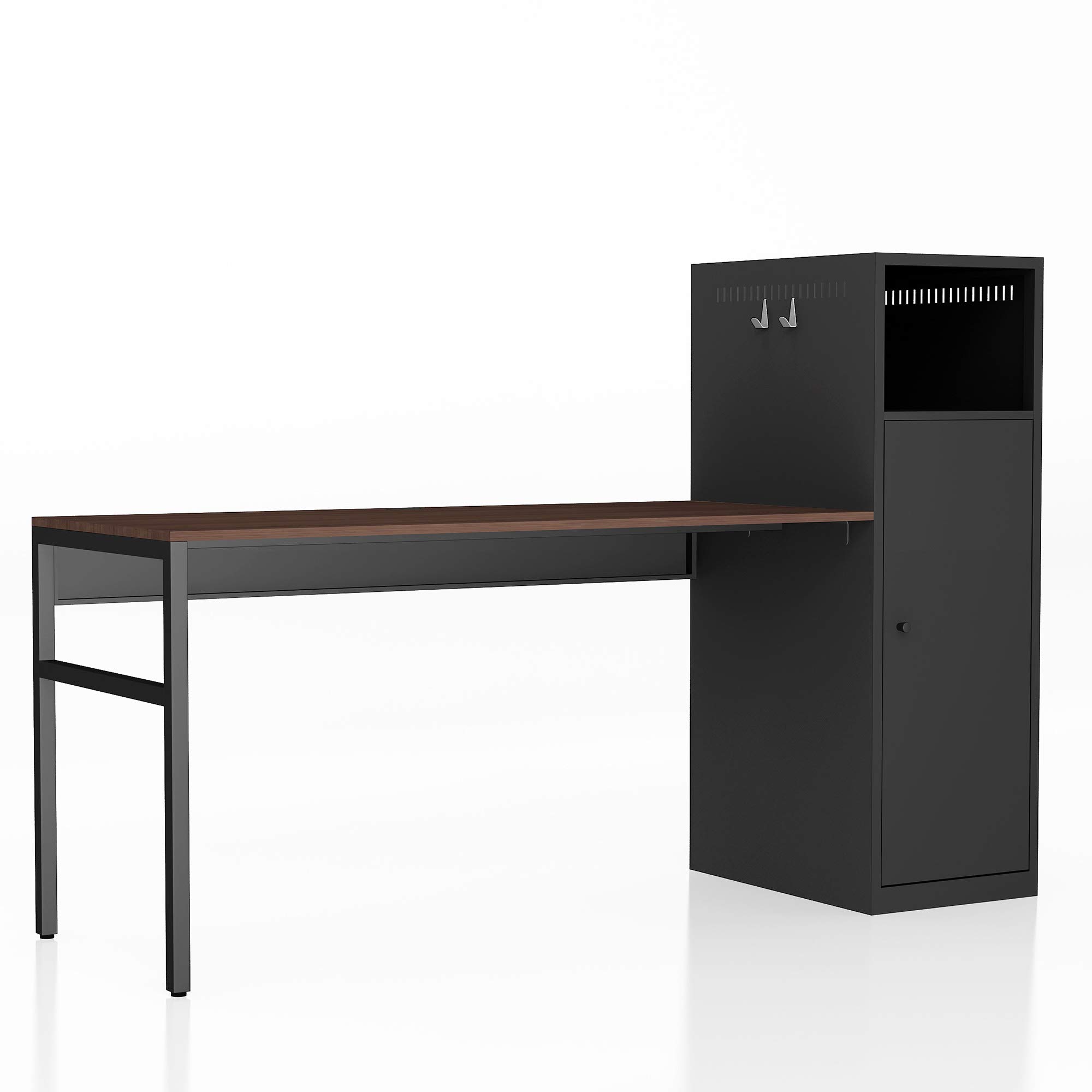 Metal Storage Cabinet with Desk - File Cabinet Locker Office Cupboard for Bedroom, Home & Office Organization | Space-Saving Storage Solution for Files, Books & Supplies