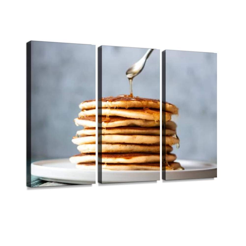 Blaverr 3-Panel Pancake Wall Art - Modern Canvas Prints for Living Room & Bedroom Decor