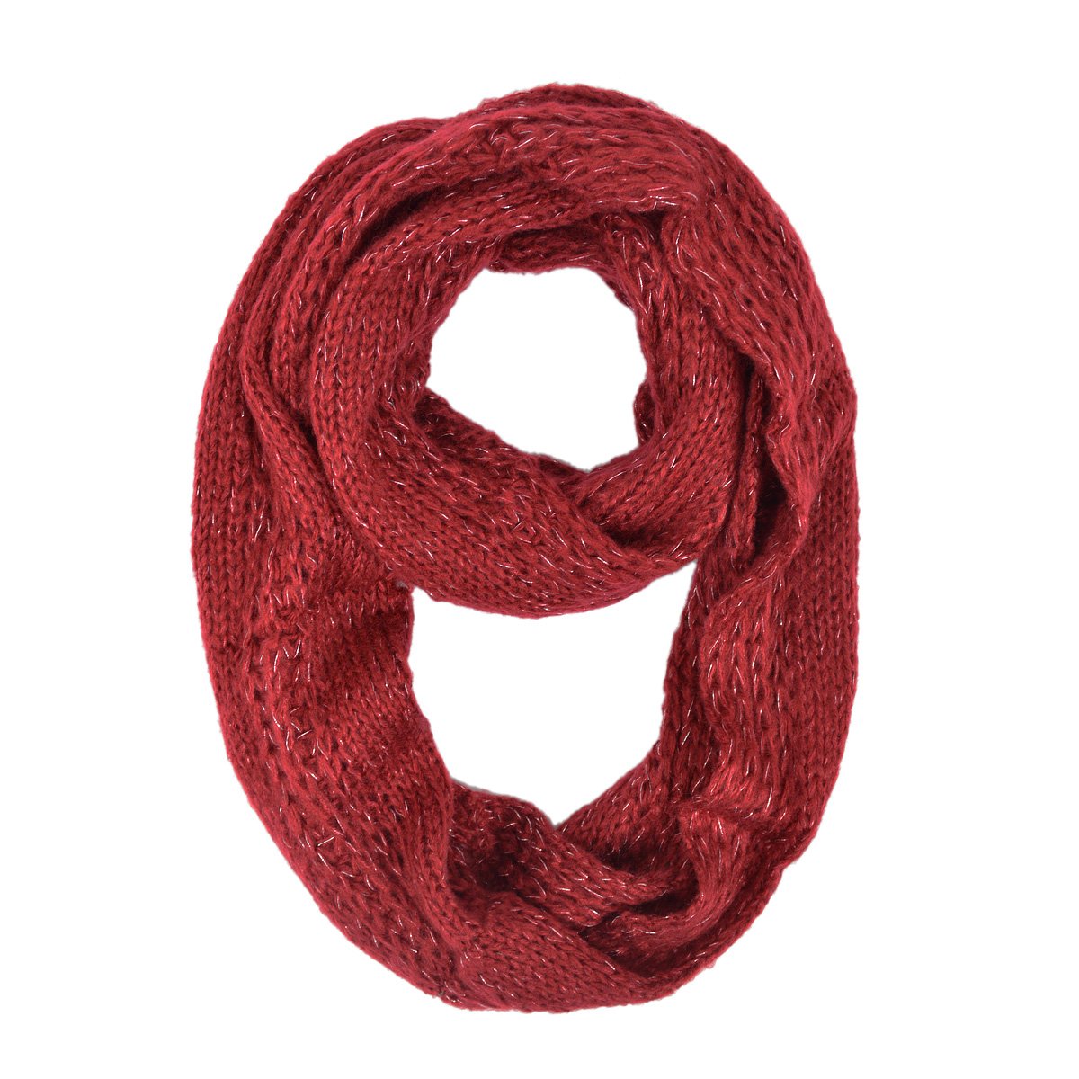 Trendy Blue Premium Winter Glitter Knit Infinity Loop Scarf - Warm & Stylish Accessory for Women, Perfect for Cold Weather, Holidays & Outdoor Activities