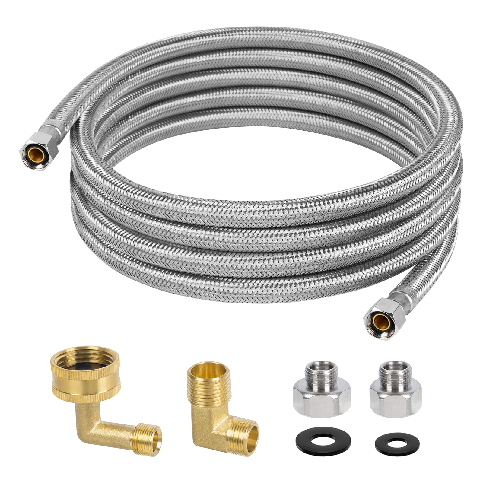10 FT Stainless Steel Dishwasher Installation Kit with 3/8