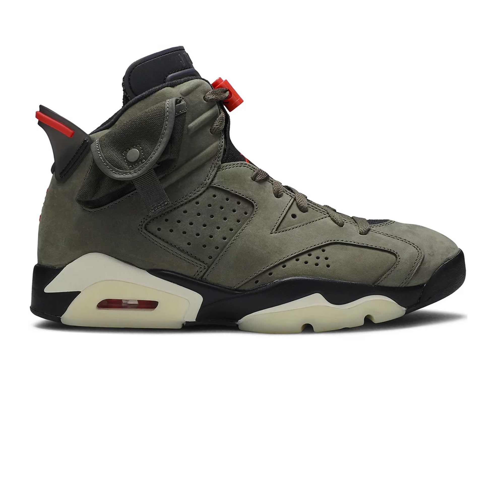 Air Jordan 6 x Travis Scott 'Olive' Sneakers (2019) - Retro Basketball Shoes for Men, Limited Edition Streetwear Fashion - Perfect for Sneaker Collectors & Urban Style Lovers