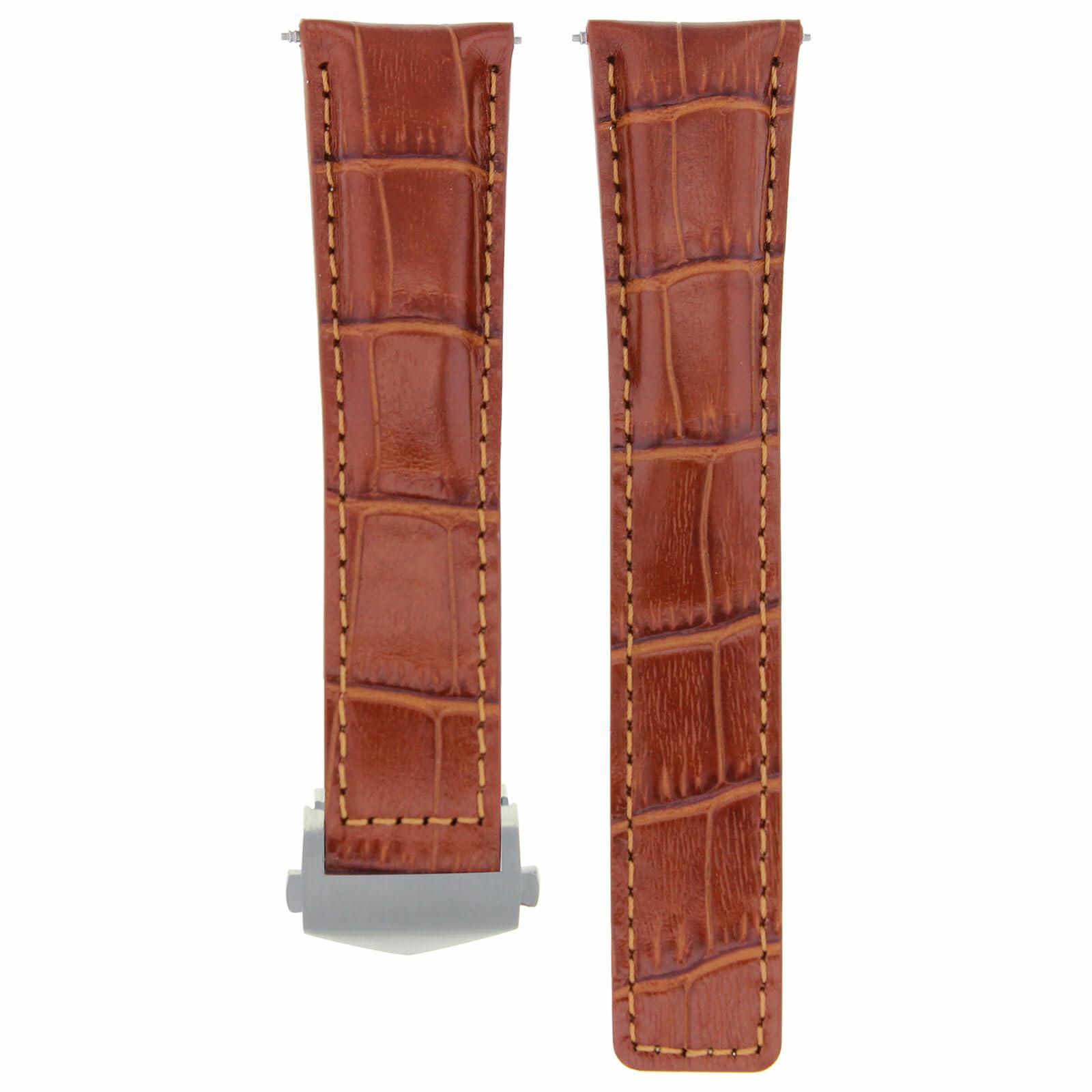 22mm Genuine Leather Watch Band Strap - Compatible with Tag Heuer Carrera, Monaco & Calibre Watches - Tan Brown Replacement Strap for Men's Luxury Watches - Perfect for Business, Formal & Everyday Wear