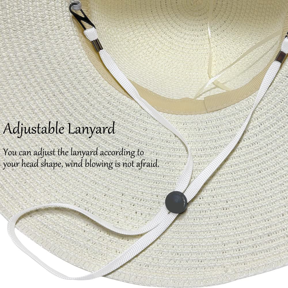 Elegant Chiffon Streamers Ladies Straw Hat - Summer Travel Sun Hat with UPF Protection, Foldable Beach Hat for Women - Perfect for Beach Vacations, Outdoor Picnics, and Garden Parties