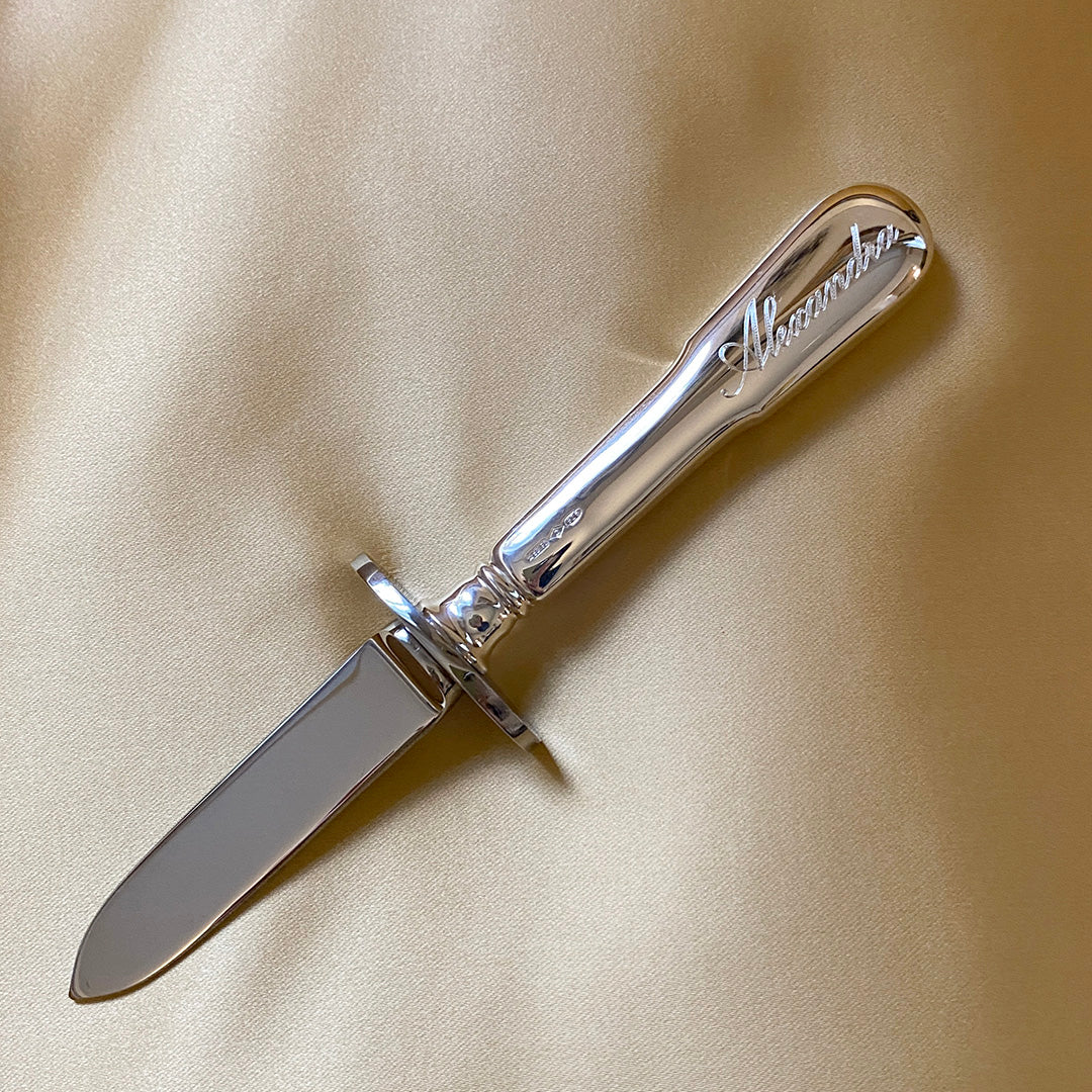 Premium Sterling Silver Oyster Knife - Elegant Seafood Tool for Shucking Oysters - Perfect for Restaurants, Home Kitchens & Beachside Dining