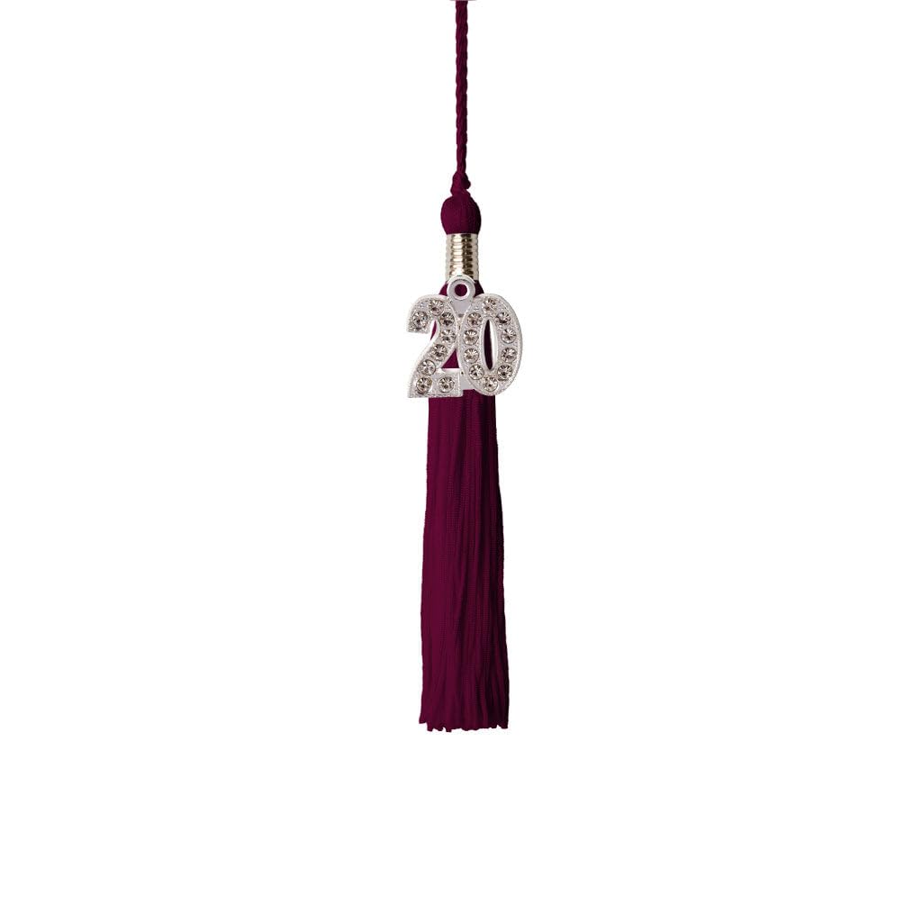 2020 Kindergarten Graduation Tassel with Bling Charm - Maroon Color for Preschool Graduation Ceremony & Photo Props