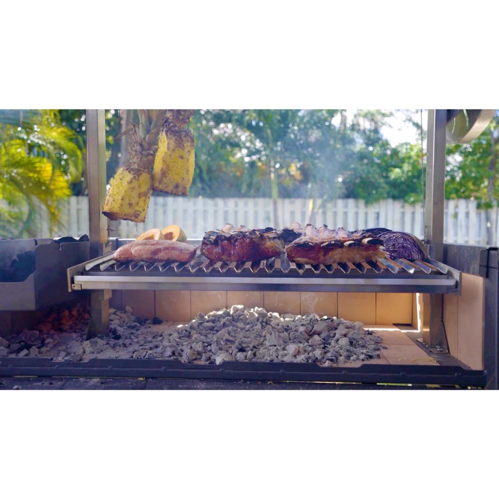 Premium Argentine Santa Maria Style Charcoal Grill - Nuke Puma Freestanding BBQ for Outdoor Cooking, Backyard Grilling & Camping - Heavy Duty Steel Construction