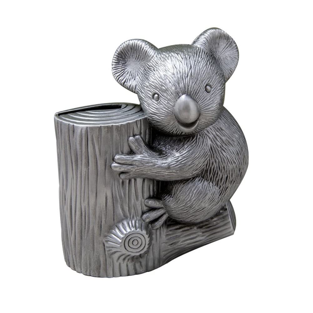 Cute Koala Shaped Piggy Bank - Zinc Alloy Metal Coin Bank for Kids | Creative Money Saving Gift for Birthday & Holidays | Perfect for Teaching Children Financial Responsibility & Home Decor